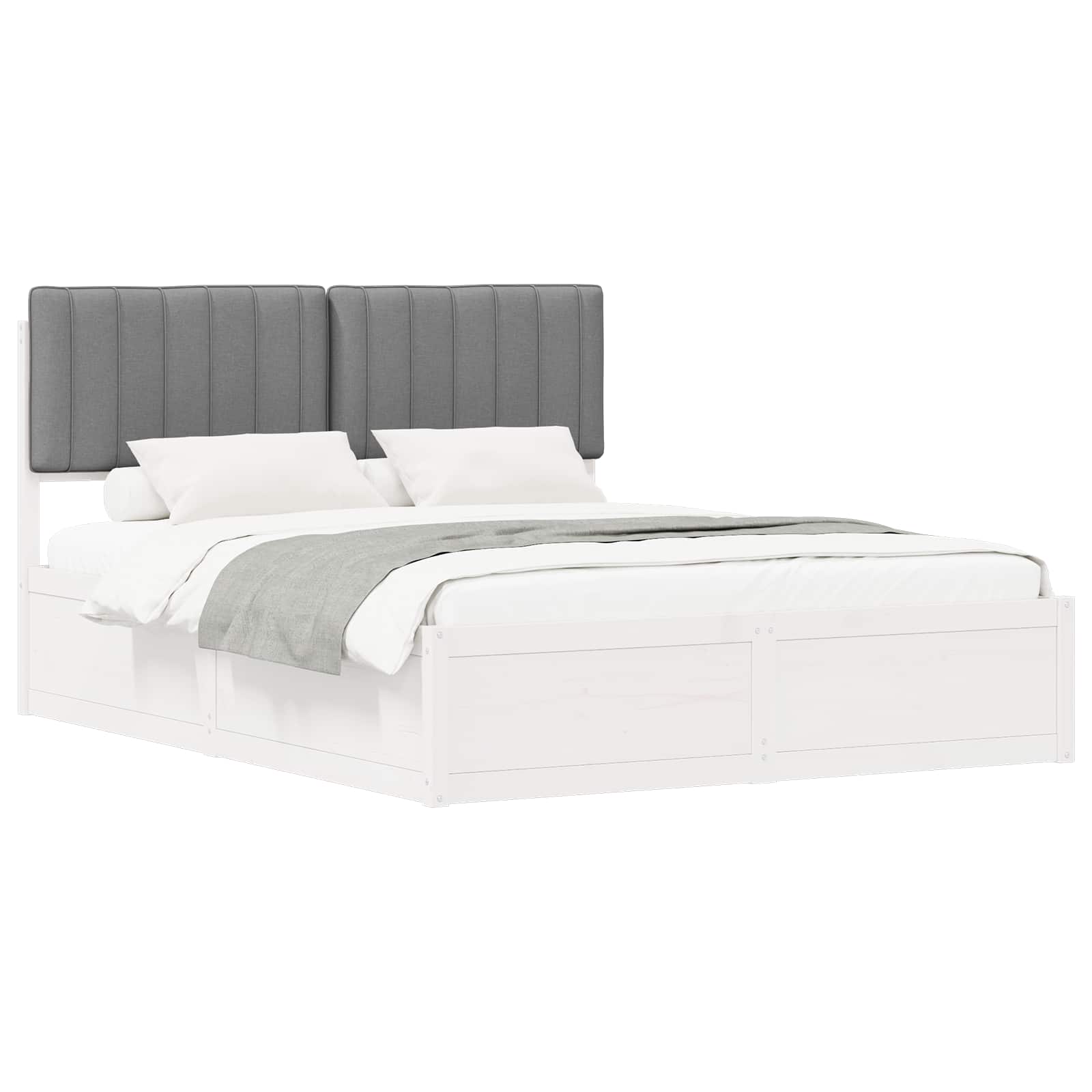 Bedframe met Gevoerd Hoofdgedeelte Lichtgrijs 160 x 200 cm is nu te koop bij PeponiXL, paradijselijk wonen!