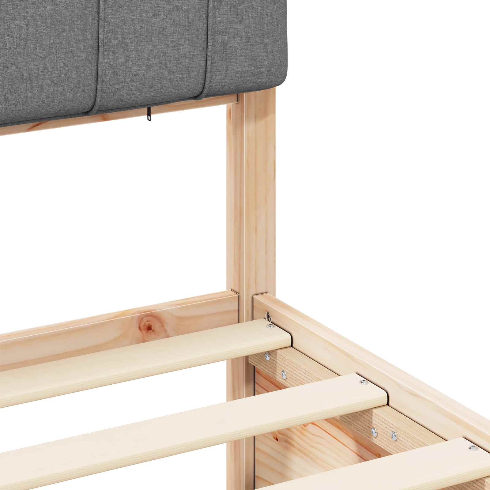 Bedframe met Gevoerd Hoofdgedeelte Lichtgrijs 150 x 200 cm is nu te koop bij PeponiXL, paradijselijk wonen!