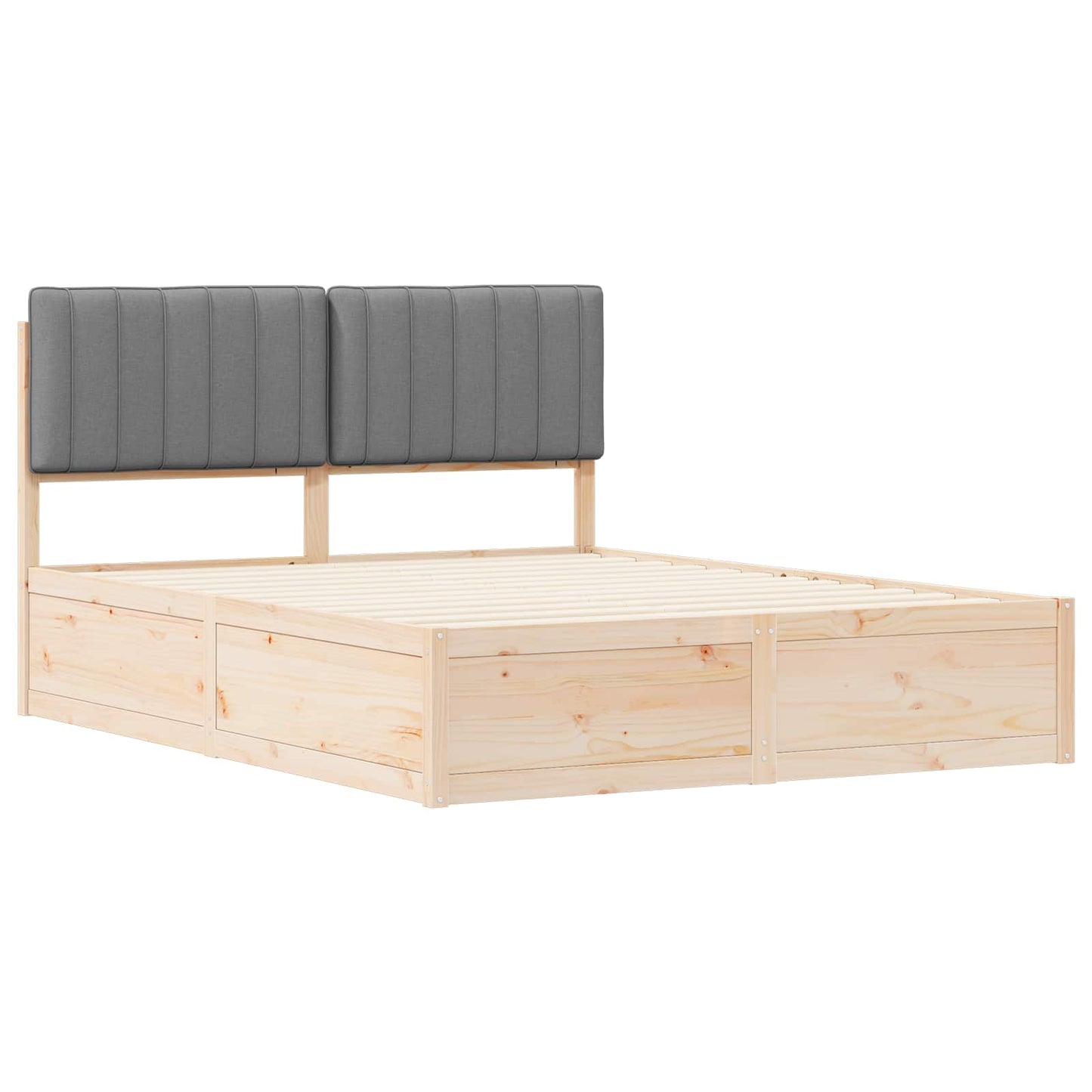 Bedframe met Gevoerd Hoofdgedeelte Lichtgrijs 150 x 200 cm is nu te koop bij PeponiXL, paradijselijk wonen!