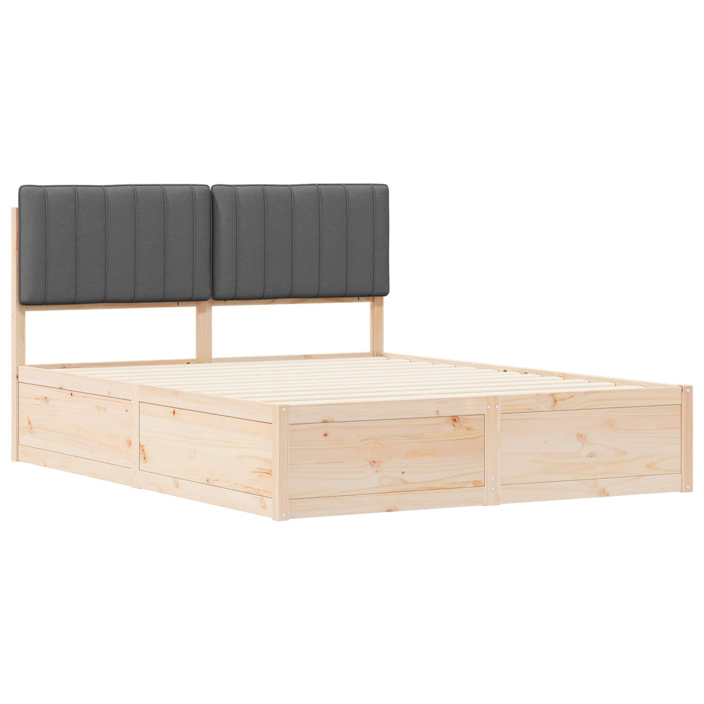Bedframe met Gevoerd Hoofdgedeelte Donkergrijs 150 x 200 cm is nu te koop bij PeponiXL, paradijselijk wonen!