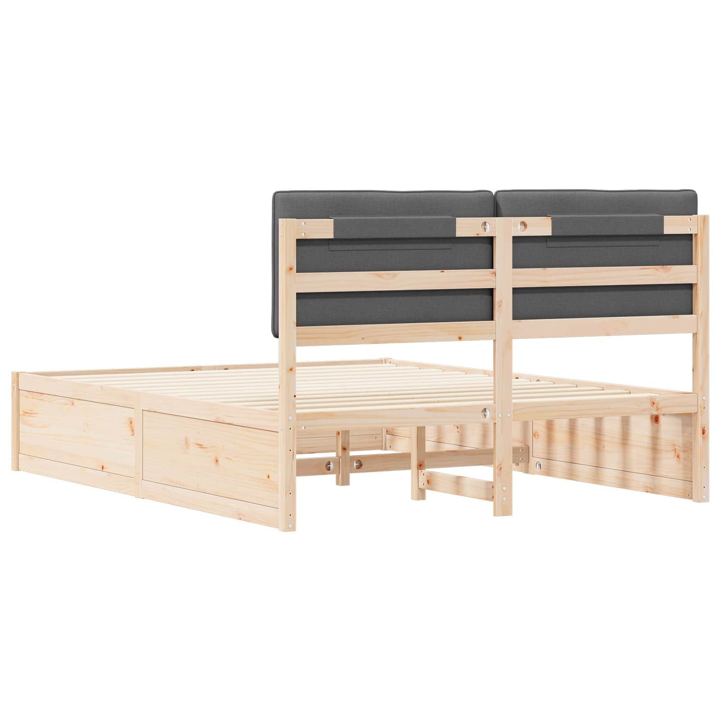 Bedframe met Gevoerd Hoofdgedeelte Donkergrijs 150 x 200 cm is nu te koop bij PeponiXL, paradijselijk wonen!