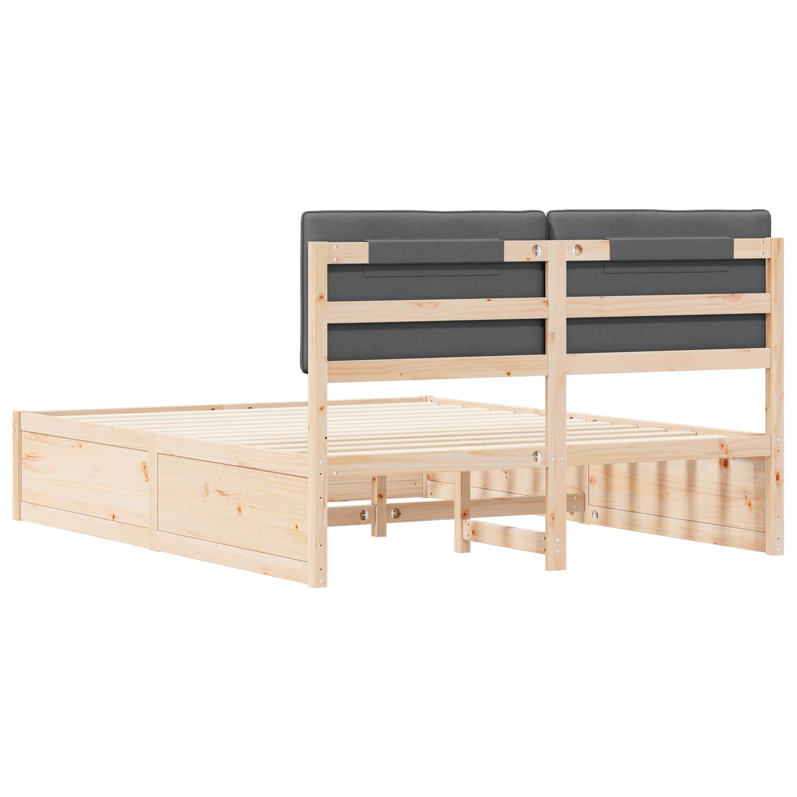Bedframe met Gevoerd Hoofdgedeelte Donkergrijs 150 x 200 cm is nu te koop bij PeponiXL, paradijselijk wonen!