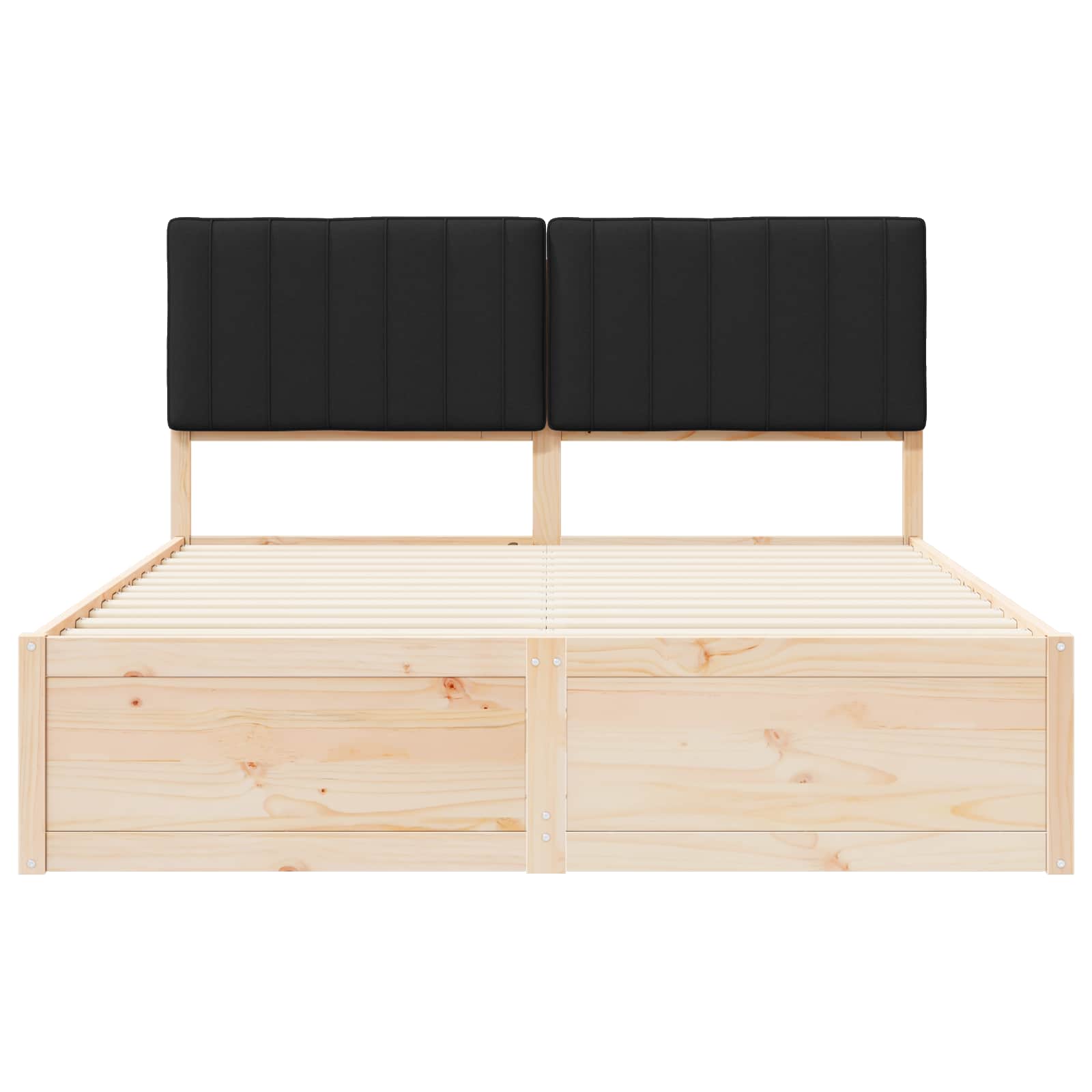 Bedframe met Gevoerd Hoofdgedeelte Zwart 150 x 200 cm is nu te koop bij PeponiXL, paradijselijk wonen!