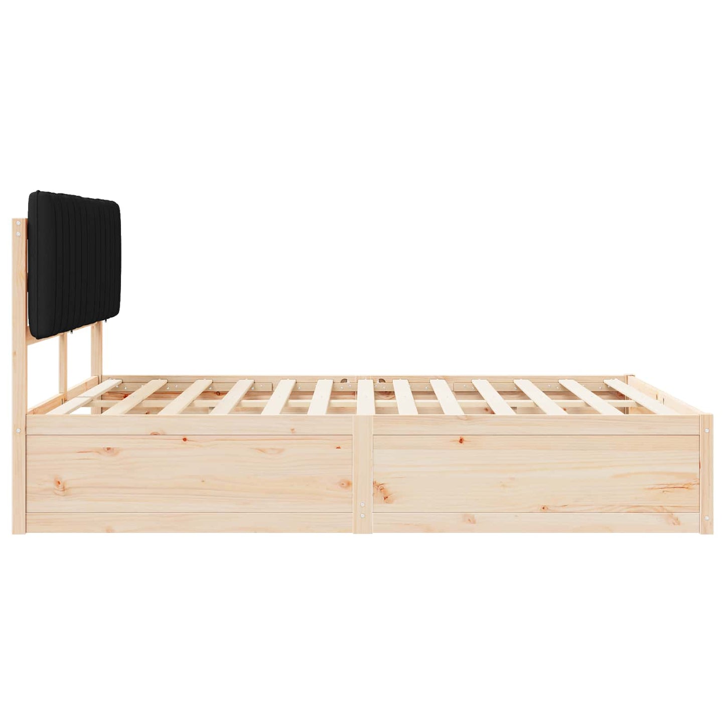Bedframe met Gevoerd Hoofdgedeelte Zwart 150 x 200 cm is nu te koop bij PeponiXL, paradijselijk wonen!