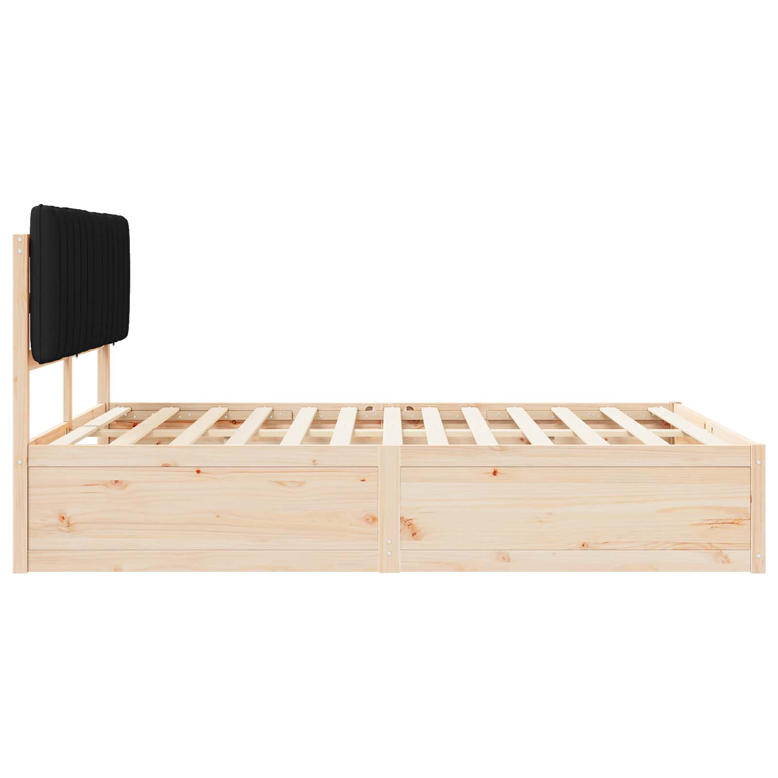 Bedframe met Gevoerd Hoofdgedeelte Zwart 150 x 200 cm is nu te koop bij PeponiXL, paradijselijk wonen!
