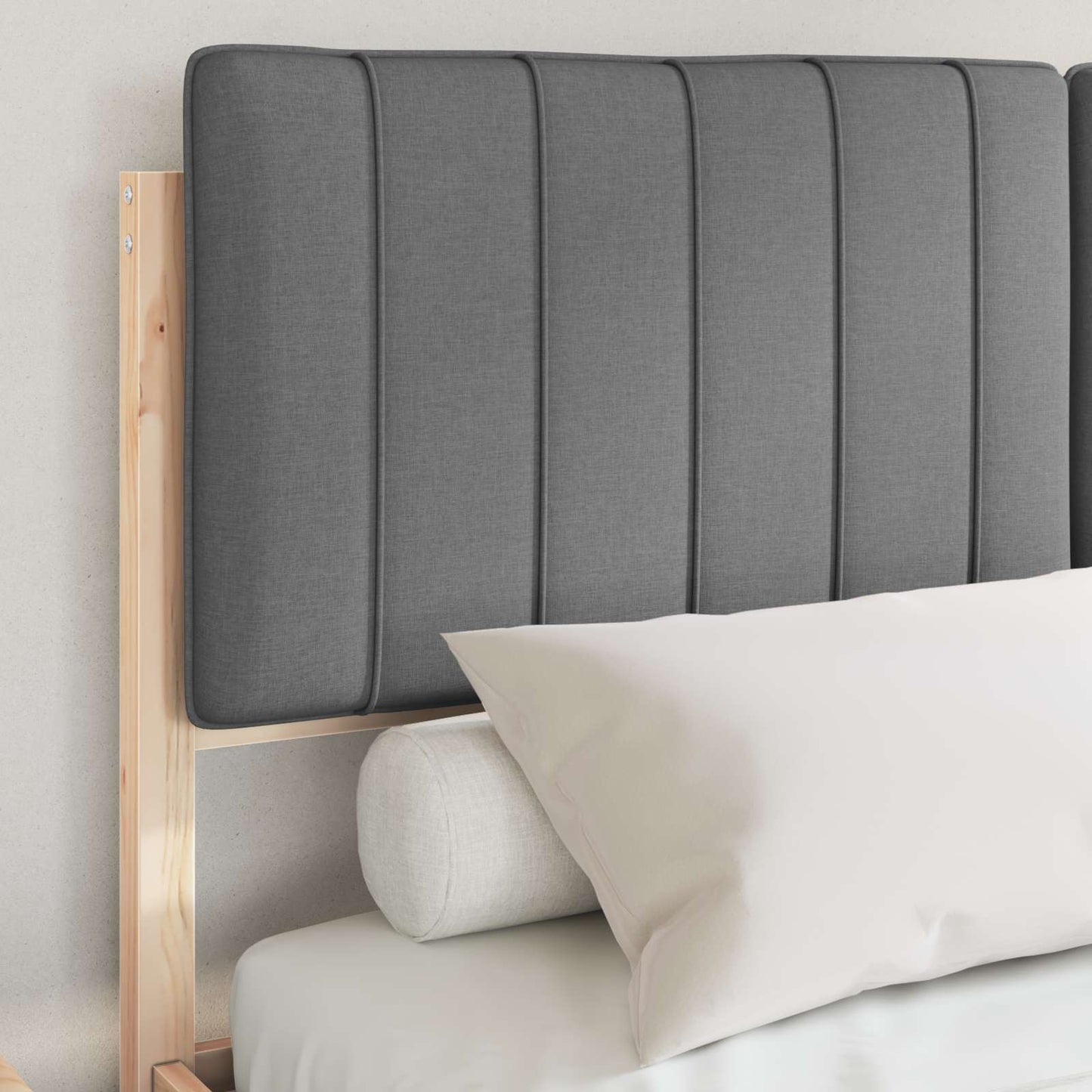 Bedframe met Gevoerd Hoofdgedeelte Donkergrijs 140 x 200 cm is nu te koop bij PeponiXL, paradijselijk wonen!