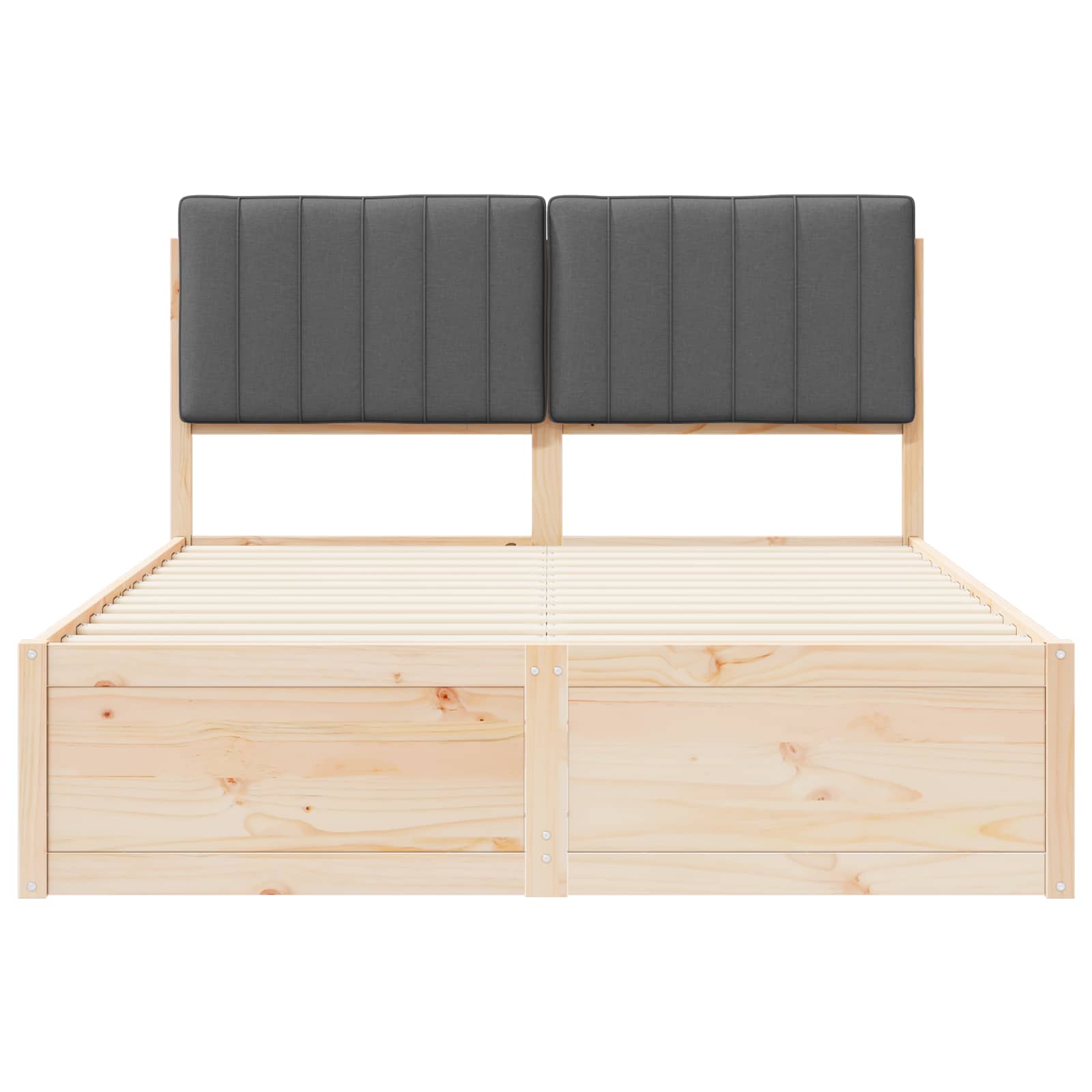 Bedframe met Gevoerd Hoofdgedeelte Donkergrijs 140 x 200 cm is nu te koop bij PeponiXL, paradijselijk wonen!