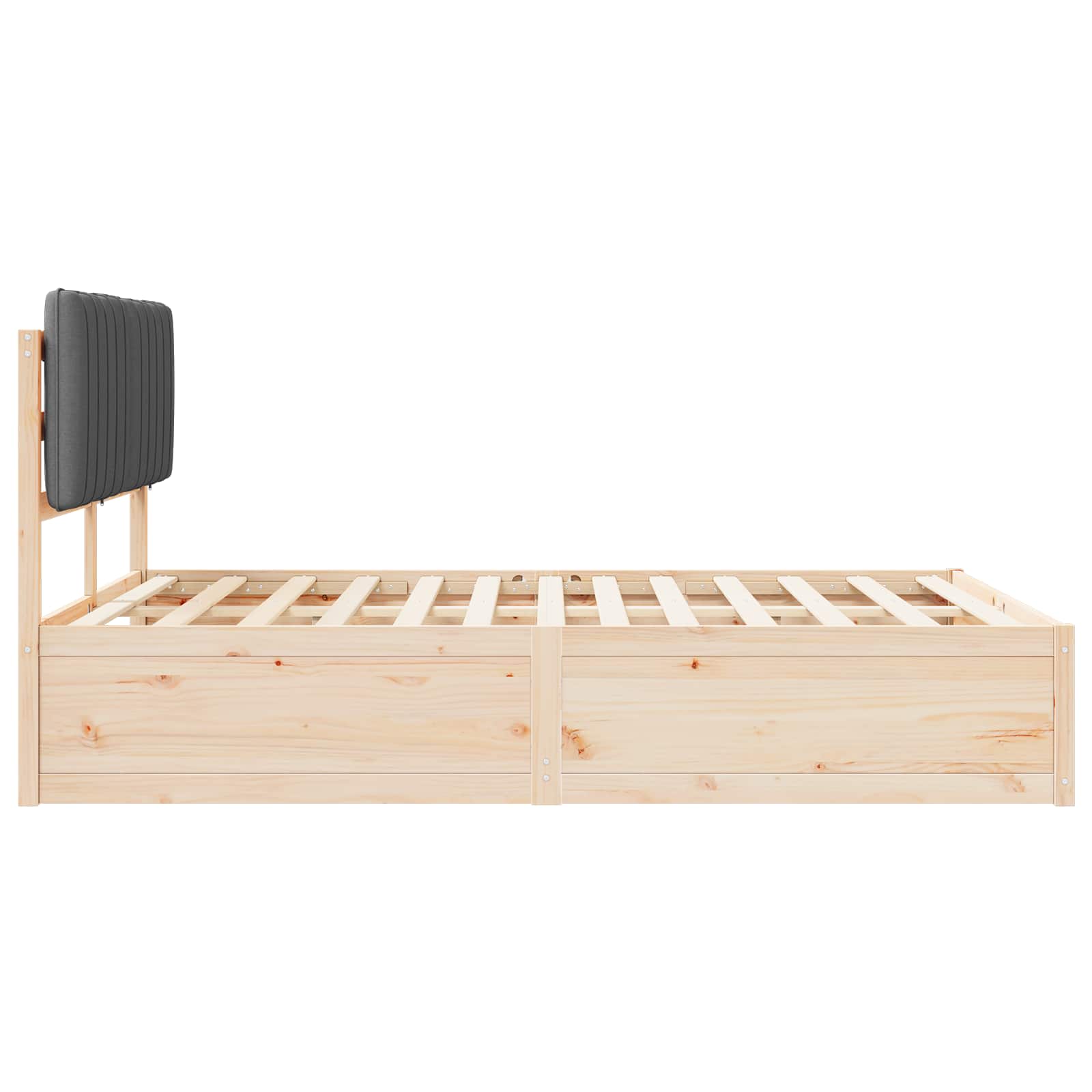 Bedframe met Gevoerd Hoofdgedeelte Donkergrijs 140 x 200 cm is nu te koop bij PeponiXL, paradijselijk wonen!