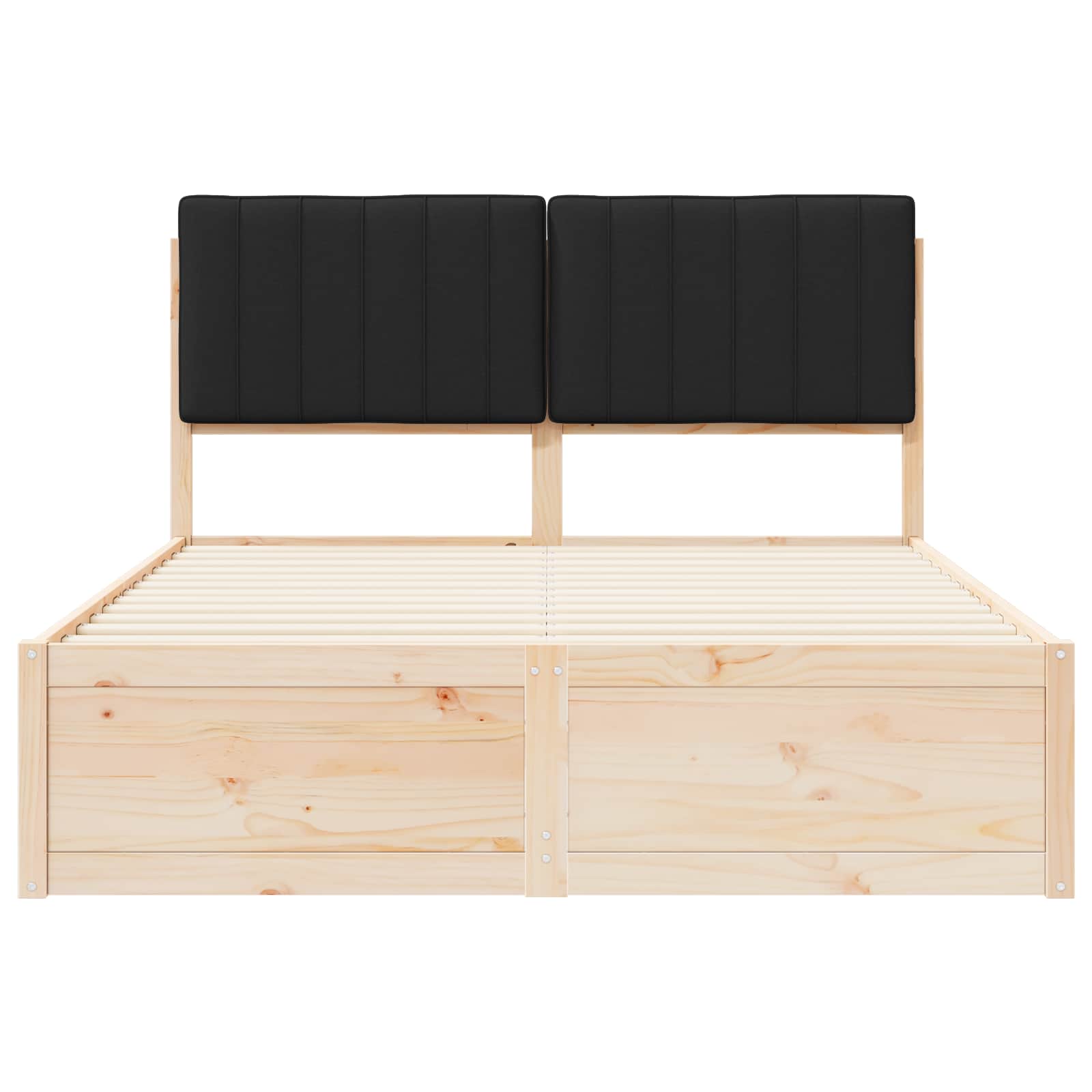 Bedframe met Gevoerd Hoofdgedeelte Zwart 140 x 200 cm is nu te koop bij PeponiXL, paradijselijk wonen!