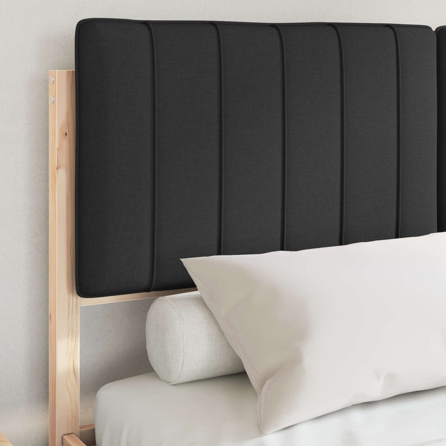Bedframe met Gevoerd Hoofdgedeelte Zwart 140 x 190 cm is nu te koop bij PeponiXL, paradijselijk wonen!