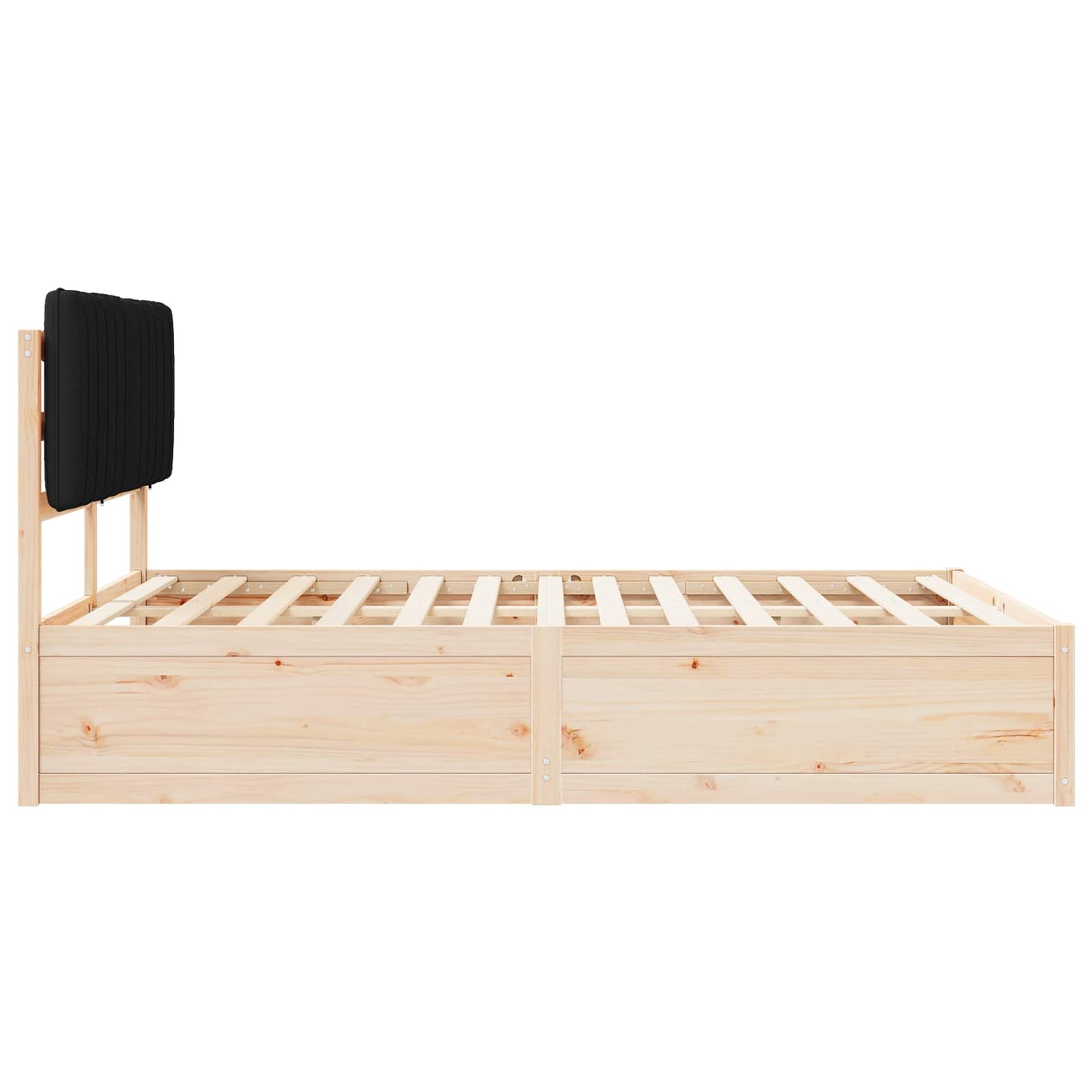 Bedframe met Gevoerd Hoofdgedeelte Zwart 140 x 190 cm is nu te koop bij PeponiXL, paradijselijk wonen!