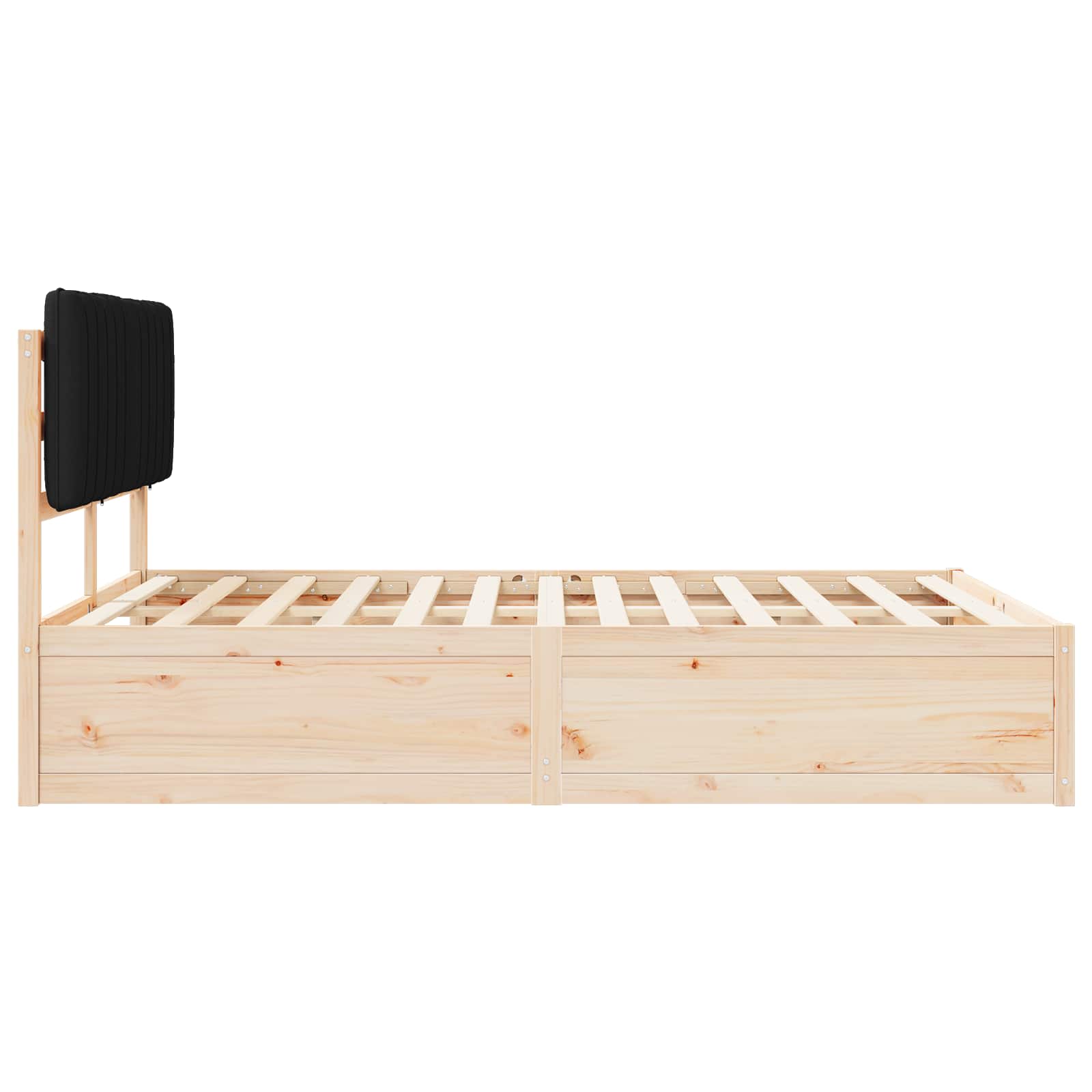 Bedframe met Gevoerd Hoofdgedeelte Zwart 140 x 190 cm is nu te koop bij PeponiXL, paradijselijk wonen!