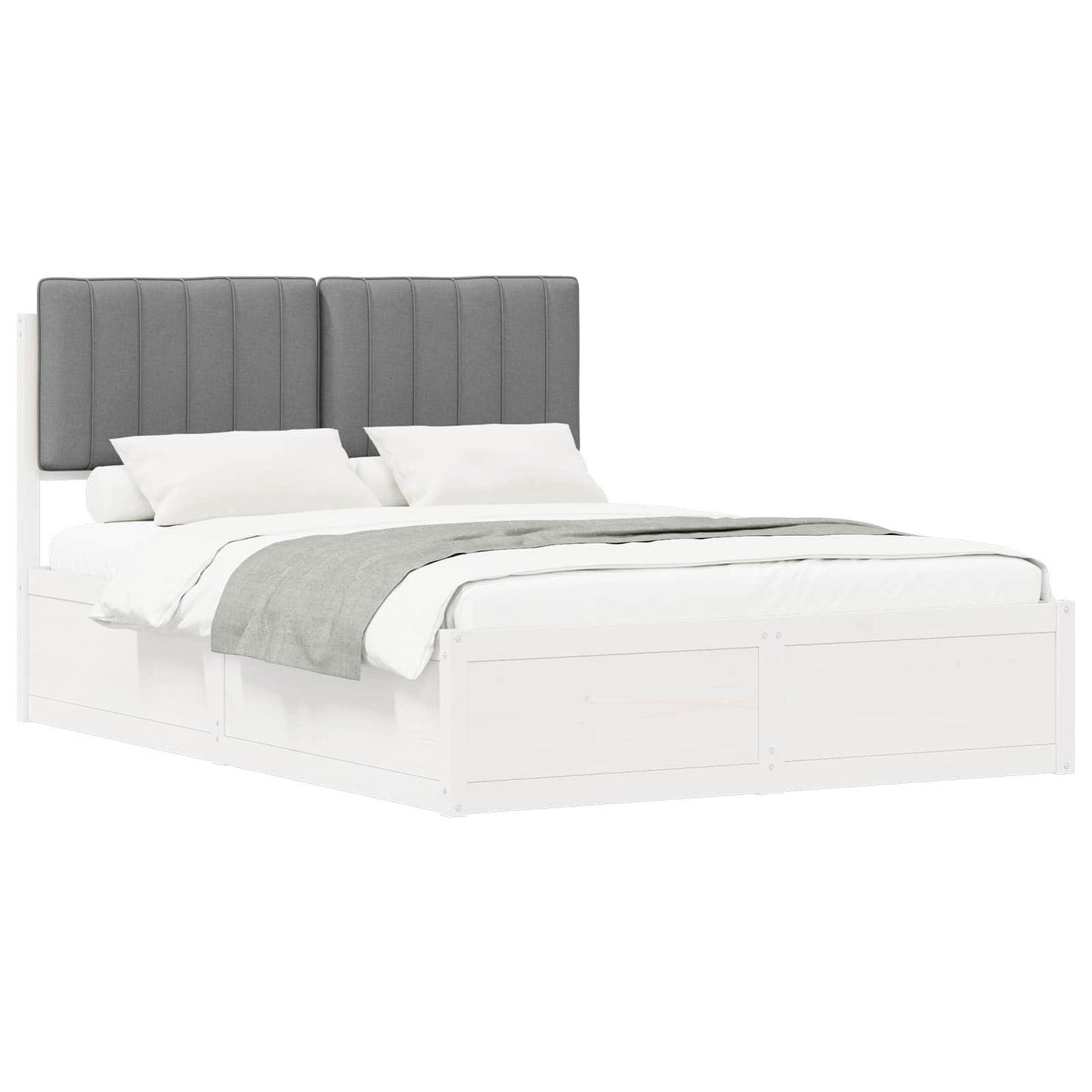 Bedframe met Gevoerd Hoofdgedeelte Lichtgrijs 140 x 190 cm is nu te koop bij PeponiXL, paradijselijk wonen!