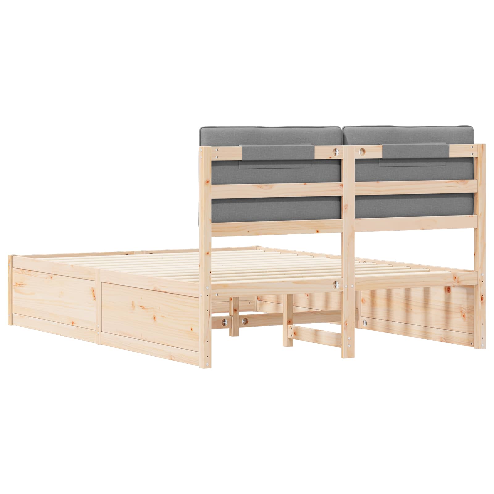 Bedframe met Gevoerd Hoofdgedeelte Lichtgrijs 135 x 190 cm is nu te koop bij PeponiXL, paradijselijk wonen!