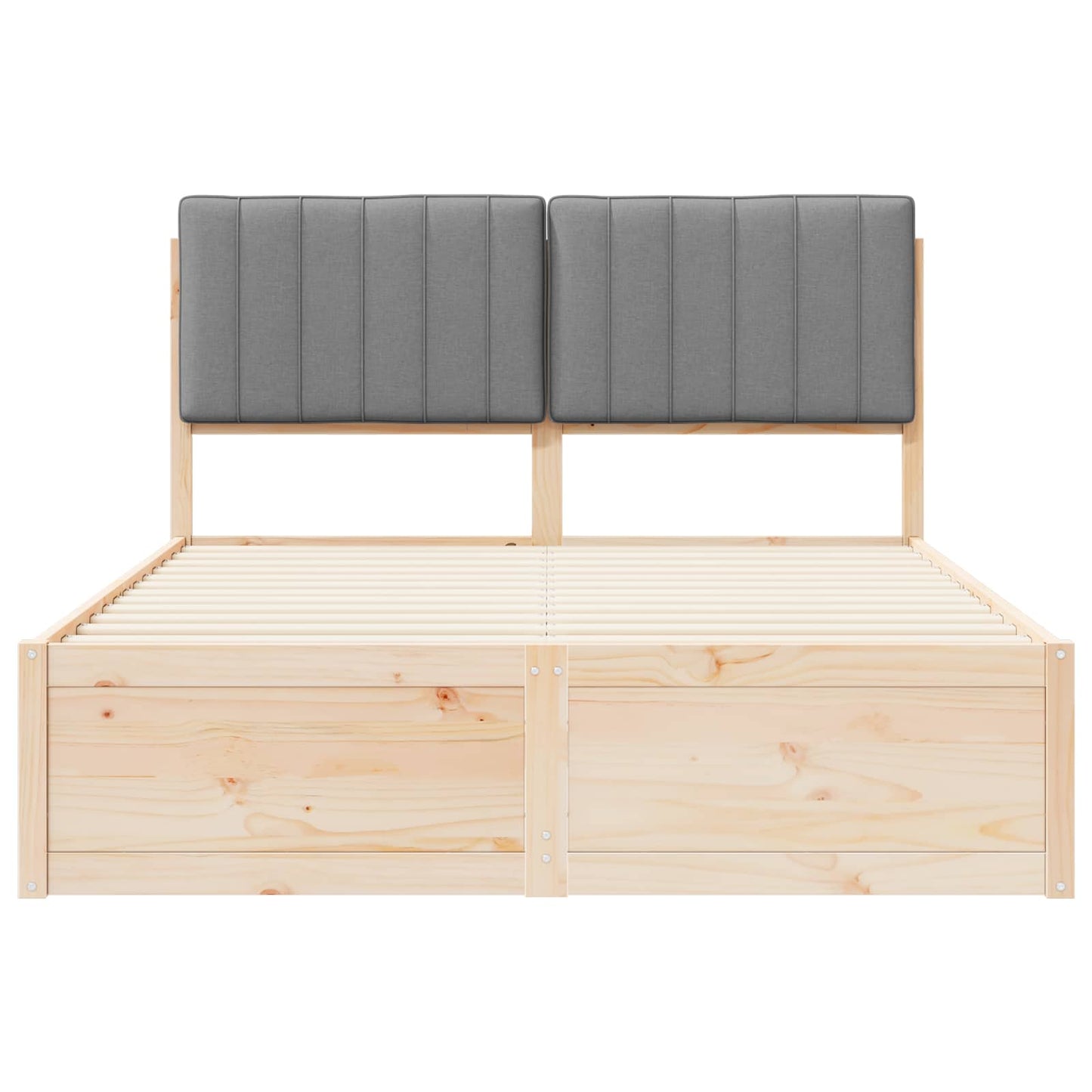 Bedframe met Gevoerd Hoofdgedeelte Lichtgrijs 135 x 190 cm is nu te koop bij PeponiXL, paradijselijk wonen!