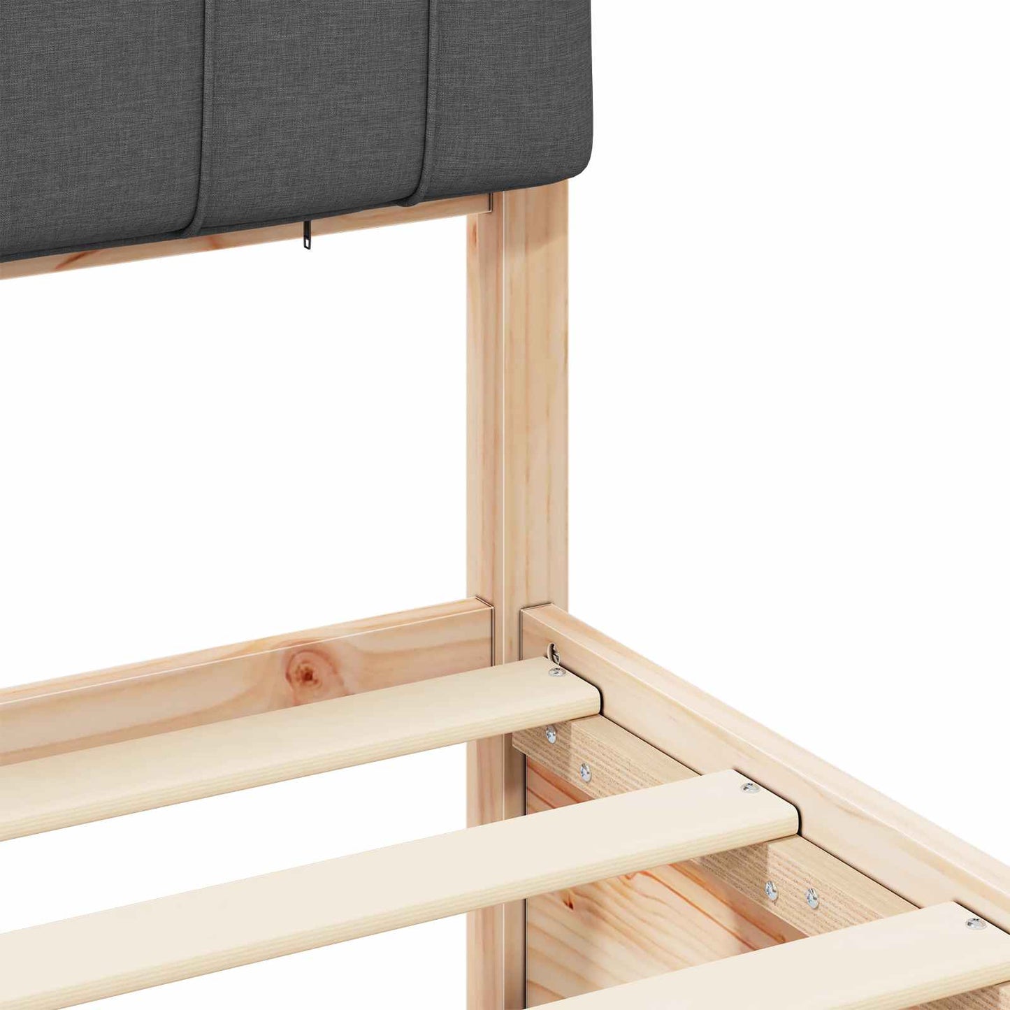 Bedframe met Gevoerd Hoofdgedeelte Donkergrijs 135 x 190 cm is nu te koop bij PeponiXL, paradijselijk wonen!