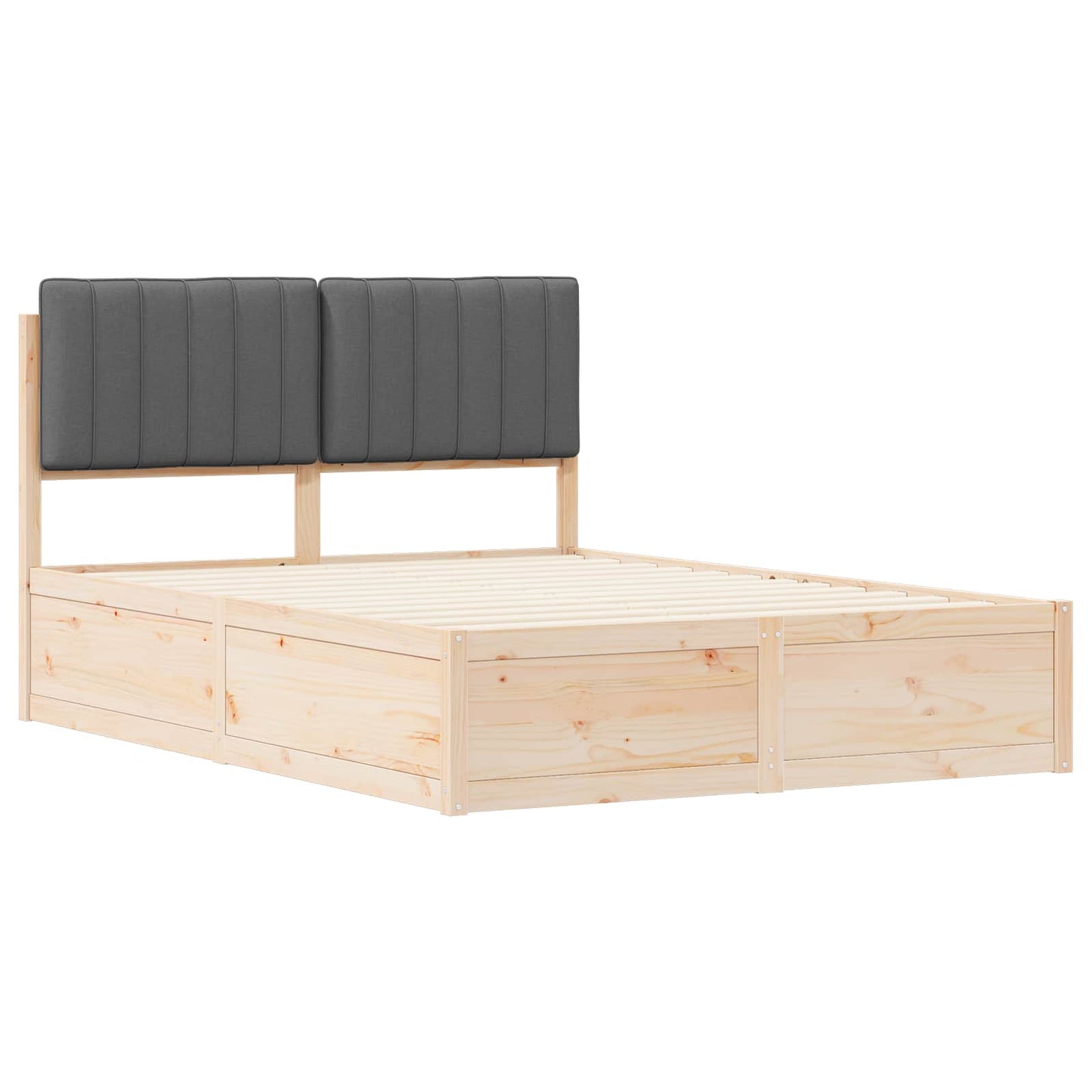 Bedframe met Gevoerd Hoofdgedeelte Donkergrijs 135 x 190 cm is nu te koop bij PeponiXL, paradijselijk wonen!