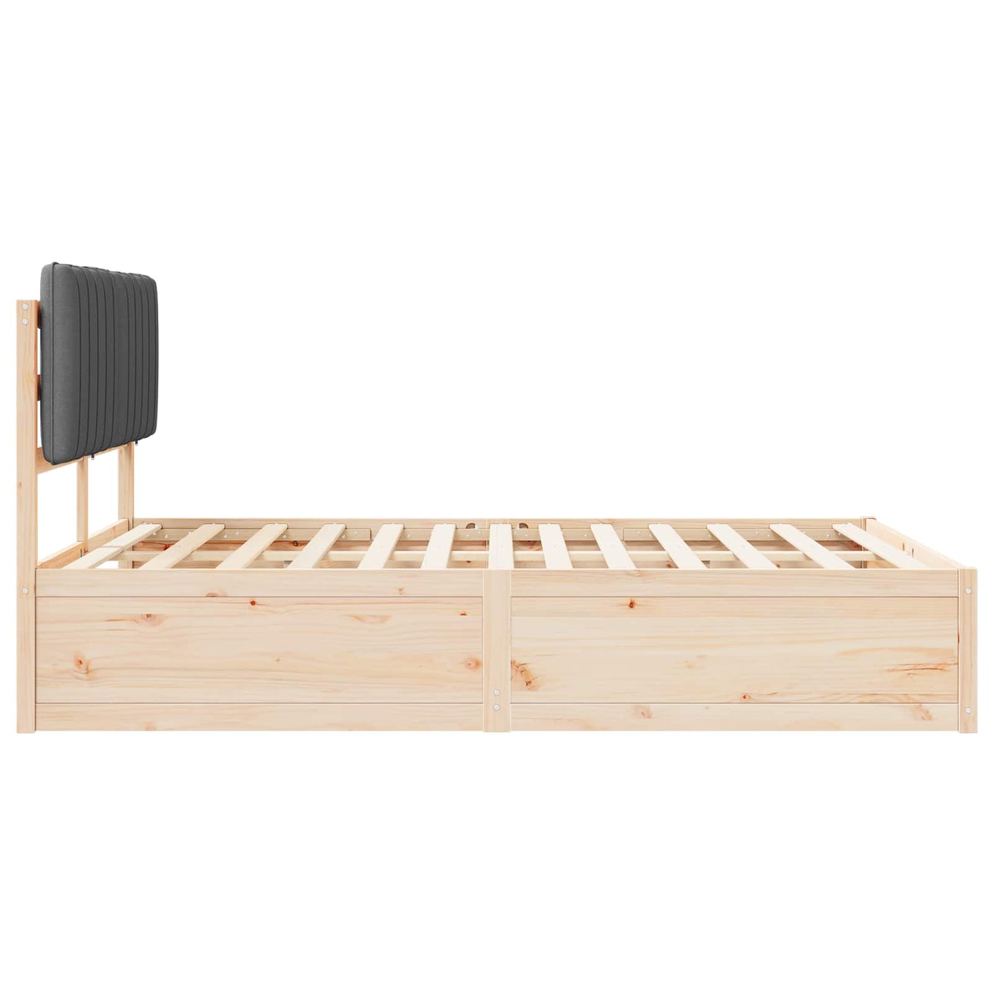 Bedframe met Gevoerd Hoofdgedeelte Donkergrijs 135 x 190 cm is nu te koop bij PeponiXL, paradijselijk wonen!