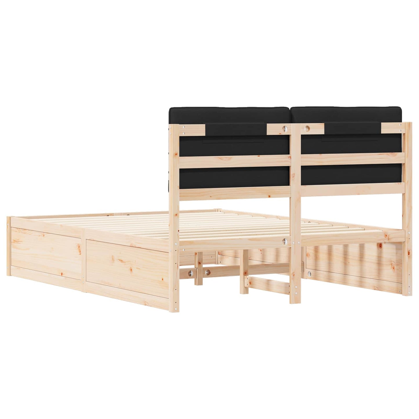 Bedframe met Gevoerd Hoofdgedeelte Zwart 135 x 190 cm is nu te koop bij PeponiXL, paradijselijk wonen!