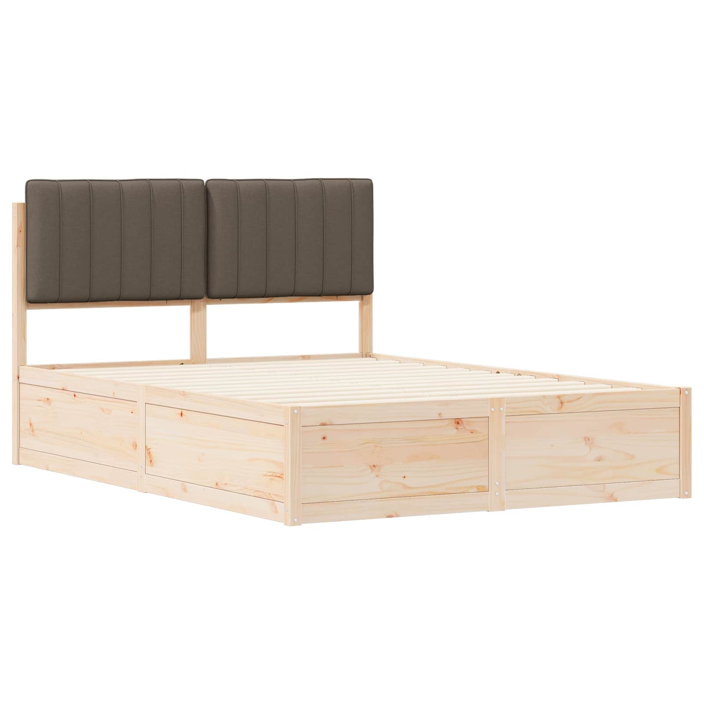 Bedframe met Gevoerd Hoofdgedeelte Taupe 135 x 190 cm is nu te koop bij PeponiXL, paradijselijk wonen!