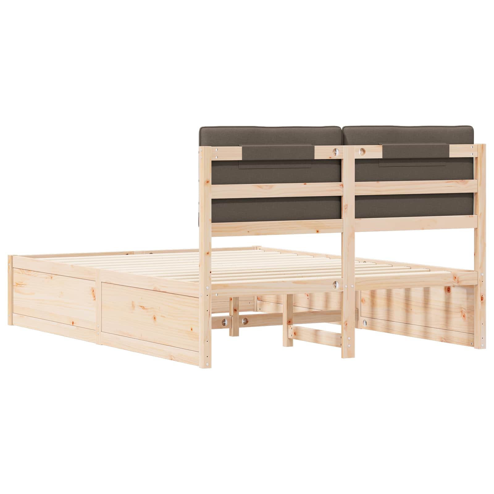 Bedframe met Gevoerd Hoofdgedeelte Taupe 135 x 190 cm is nu te koop bij PeponiXL, paradijselijk wonen!