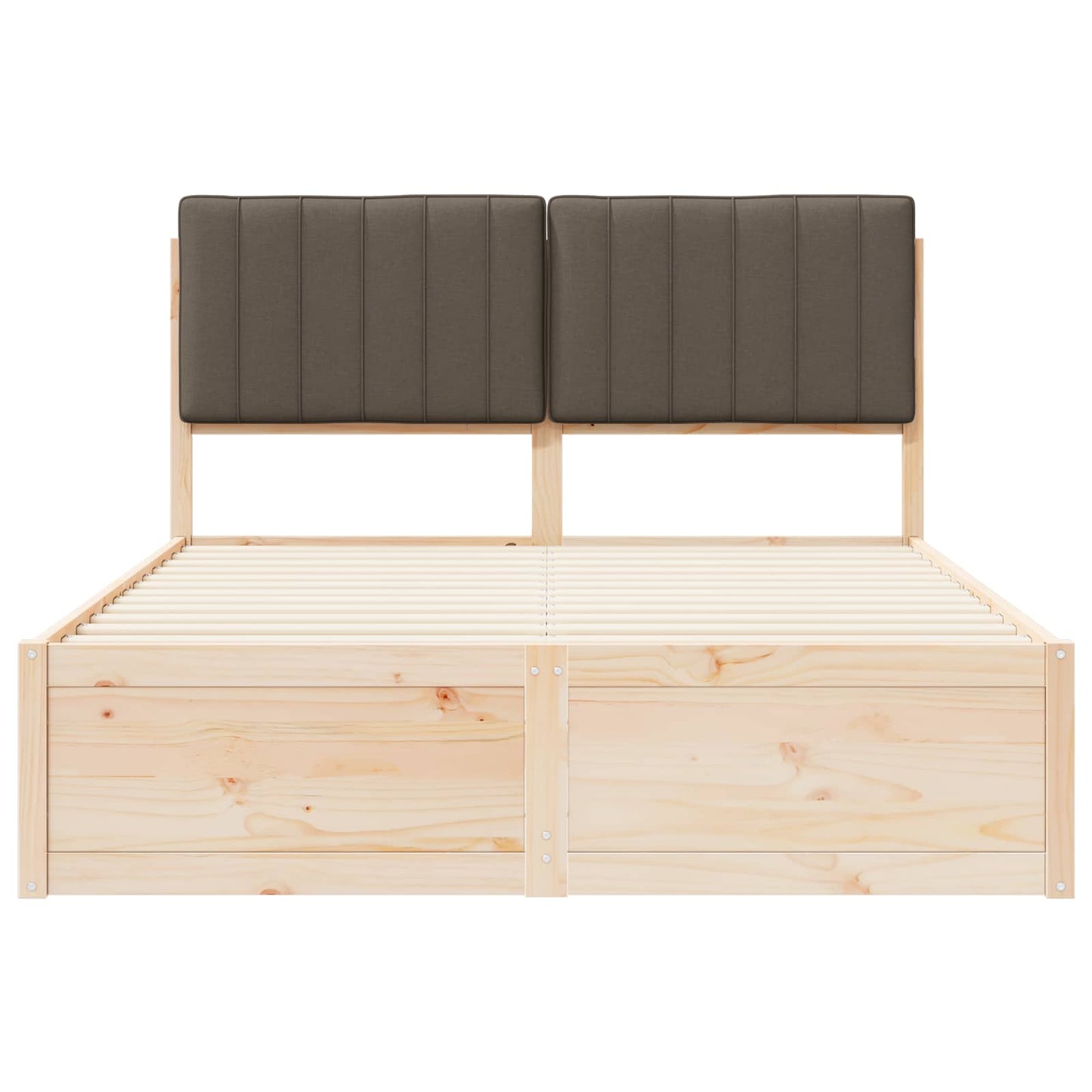 Bedframe met Gevoerd Hoofdgedeelte Taupe 135 x 190 cm is nu te koop bij PeponiXL, paradijselijk wonen!
