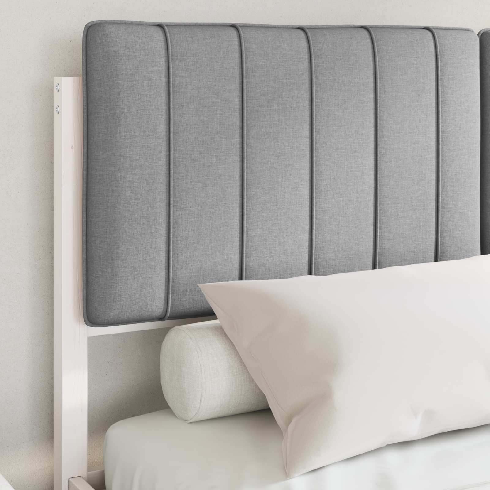 Bedframe met Gevoerd Hoofdgedeelte Lichtgrijs 135 x 190 cm is nu te koop bij PeponiXL, paradijselijk wonen!