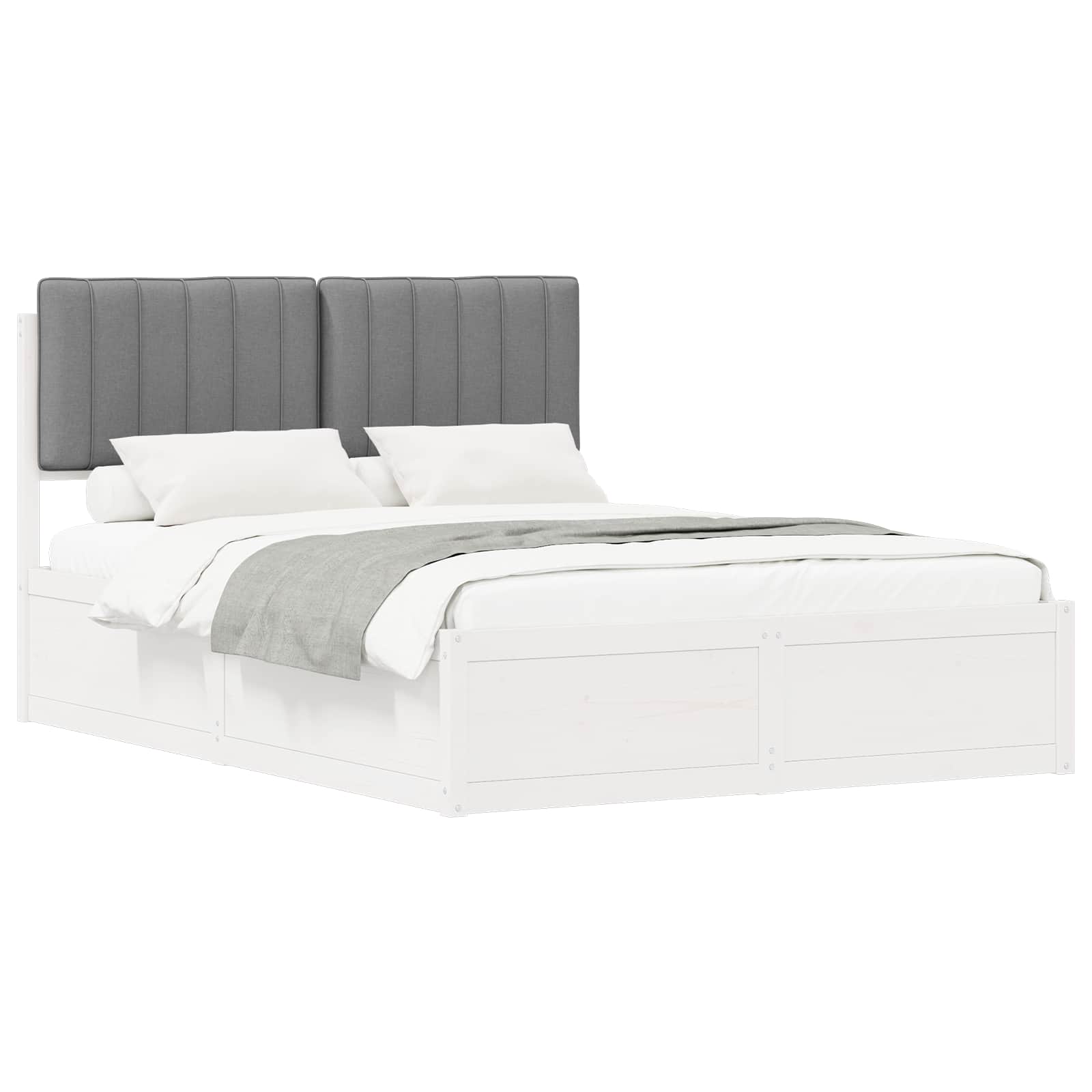Bedframe met Gevoerd Hoofdgedeelte Lichtgrijs 135 x 190 cm is nu te koop bij PeponiXL, paradijselijk wonen!