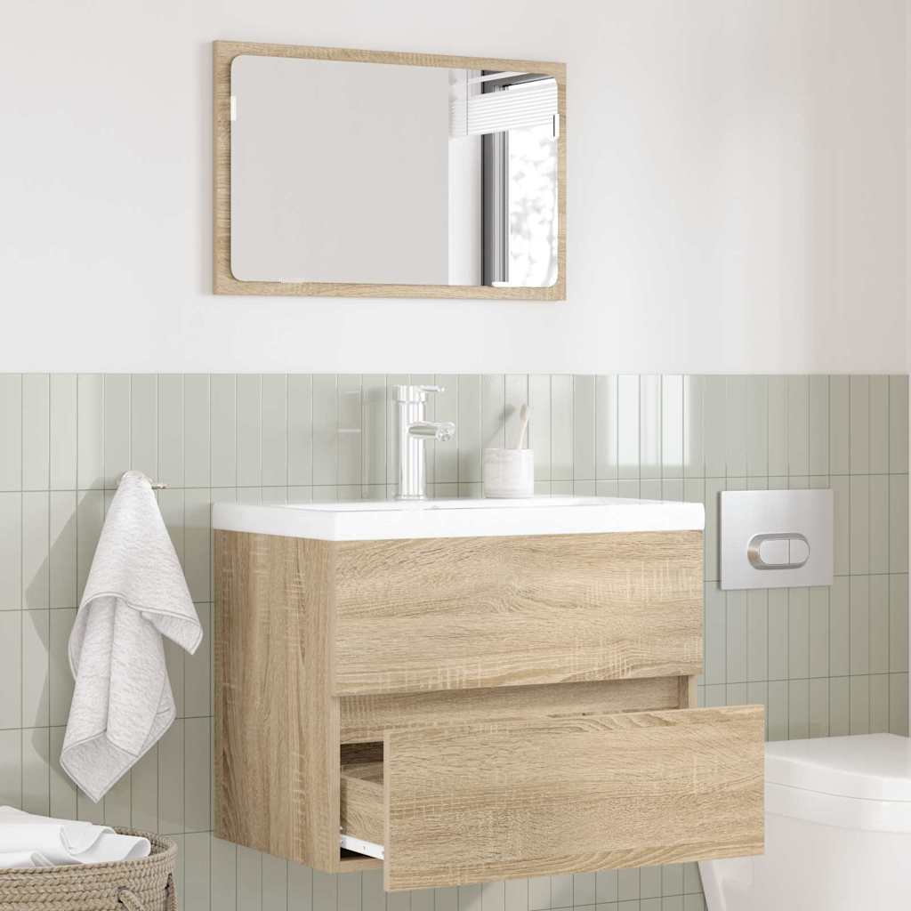 Badkamermeubelset met lade met opslag Sonoma Eiken Bewerkt hout is nu te koop bij PeponiXL, paradijselijk wonen!