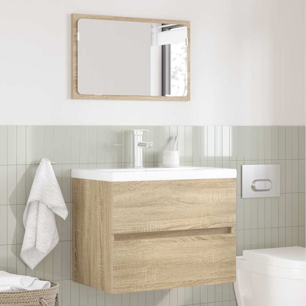 Badkamermeubelset met lade met opslag Sonoma Eiken Bewerkt hout is nu te koop bij PeponiXL, paradijselijk wonen!