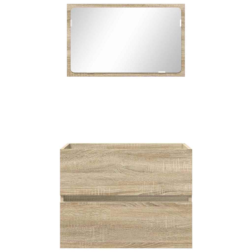 Badkamermeubelset met lade met opslag Sonoma Eiken Bewerkt hout is nu te koop bij PeponiXL, paradijselijk wonen!