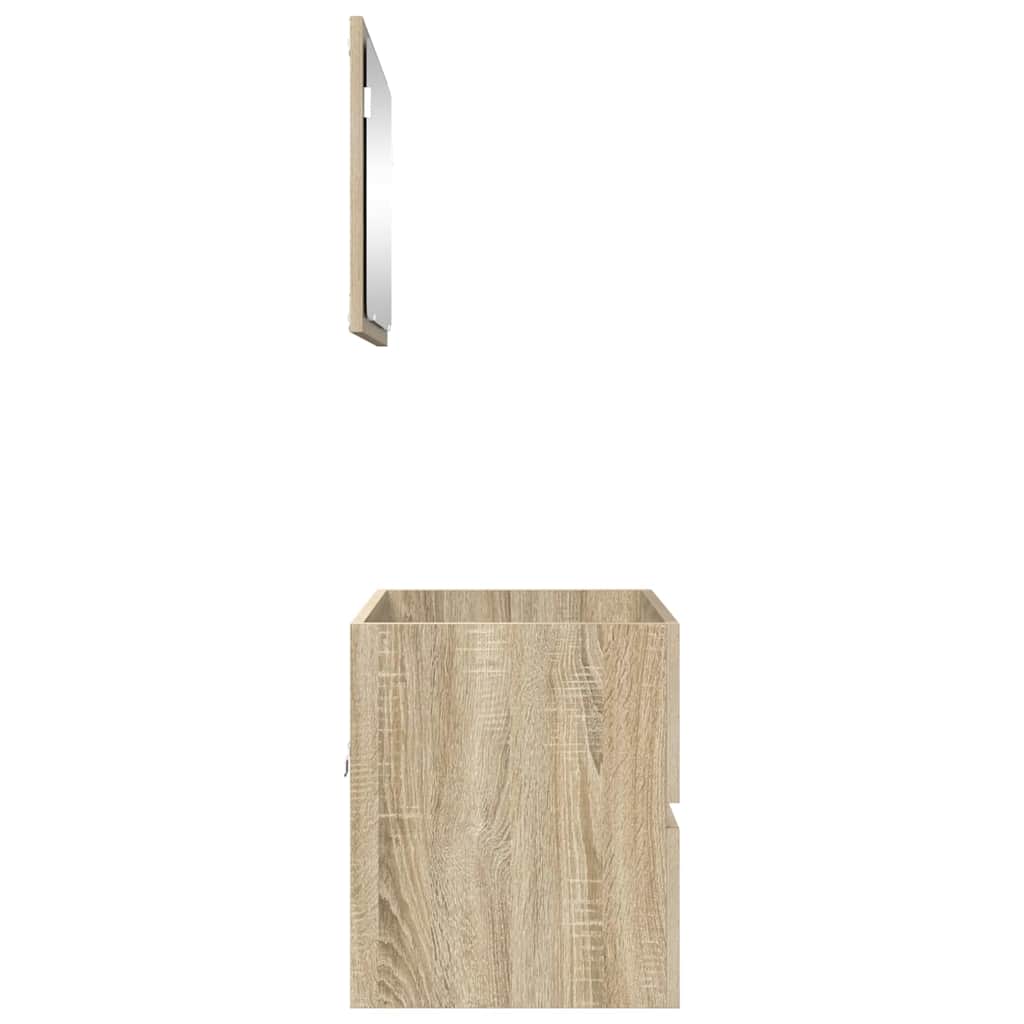 Badkamermeubelset met lade met opslag Sonoma Eiken Bewerkt hout is nu te koop bij PeponiXL, paradijselijk wonen!