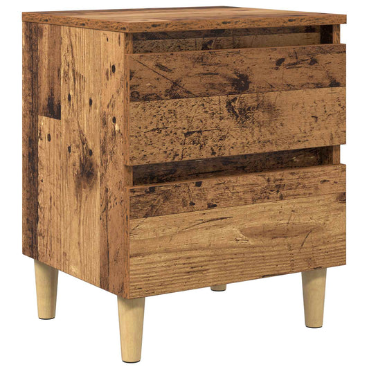 Bedkast met lade Oud Hout 40 x 35 x 50 cm Bewerkt hout is nu te koop bij PeponiXL, paradijselijk wonen!