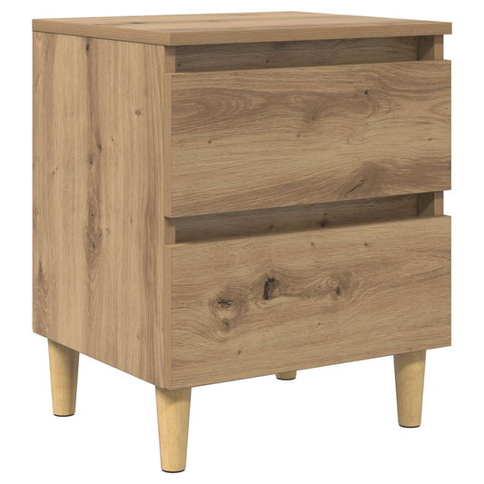 Bedkast met lade Artisan Eiken 40 x 35 x 50 cm Bewerkt hout is nu te koop bij PeponiXL, paradijselijk wonen!