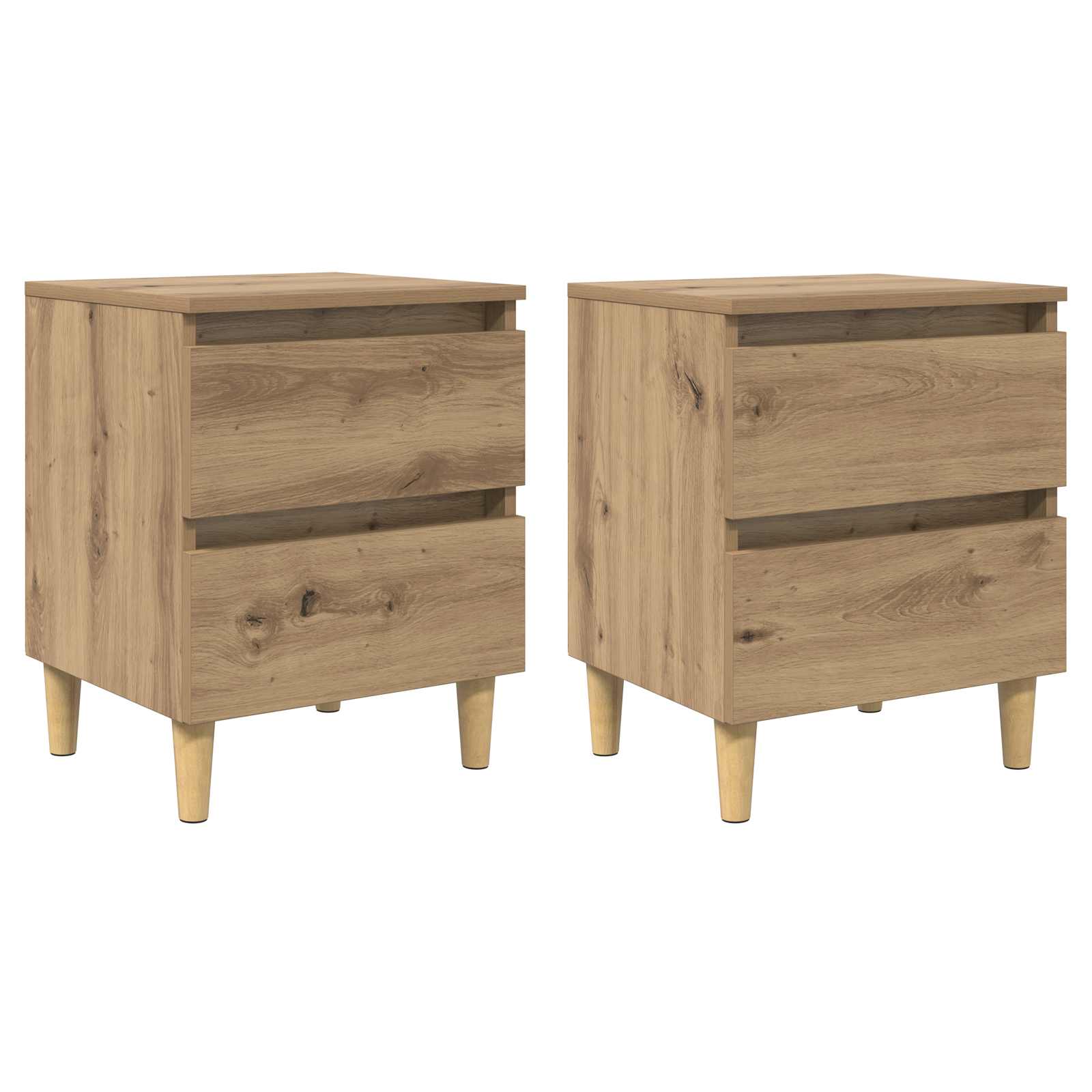 Bedkasten 2 pcs Artisan Eiken 40 x 35 x 50 cm Bewerkt hout is nu te koop bij PeponiXL, paradijselijk wonen!