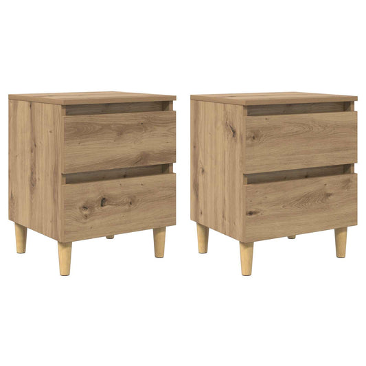 Bedkasten 2 pcs Artisan Eiken 40 x 35 x 50 cm Bewerkt hout is nu te koop bij PeponiXL, paradijselijk wonen!