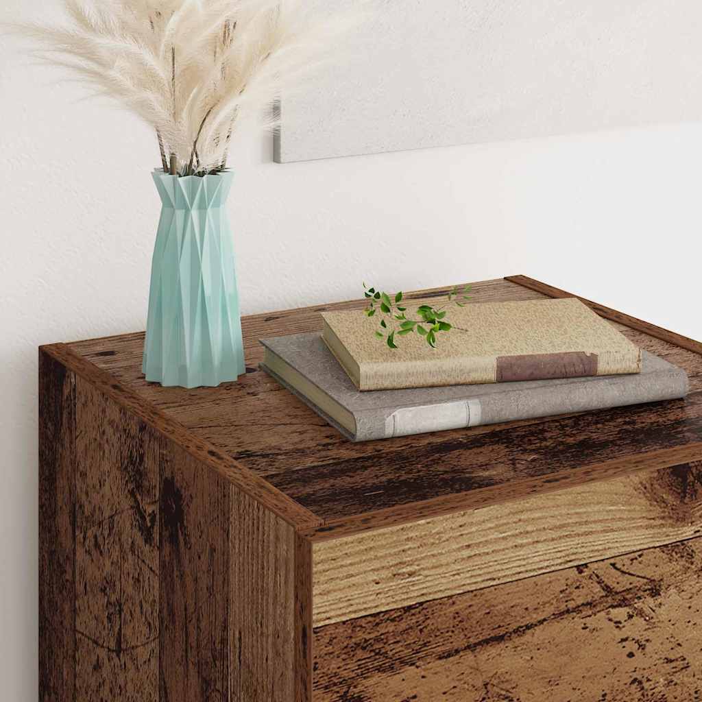 Dressoir met lade Oud Hout 34,5 x 34 x 90 cm Bewerkt hout is nu te koop bij PeponiXL, paradijselijk wonen!