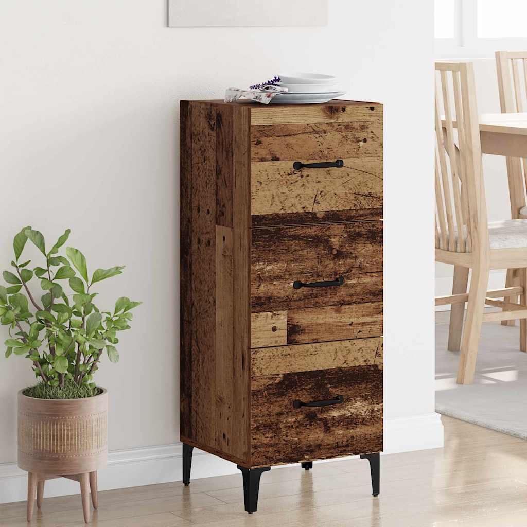 Dressoir met lade Oud Hout 34,5 x 34 x 90 cm Bewerkt hout is nu te koop bij PeponiXL, paradijselijk wonen!