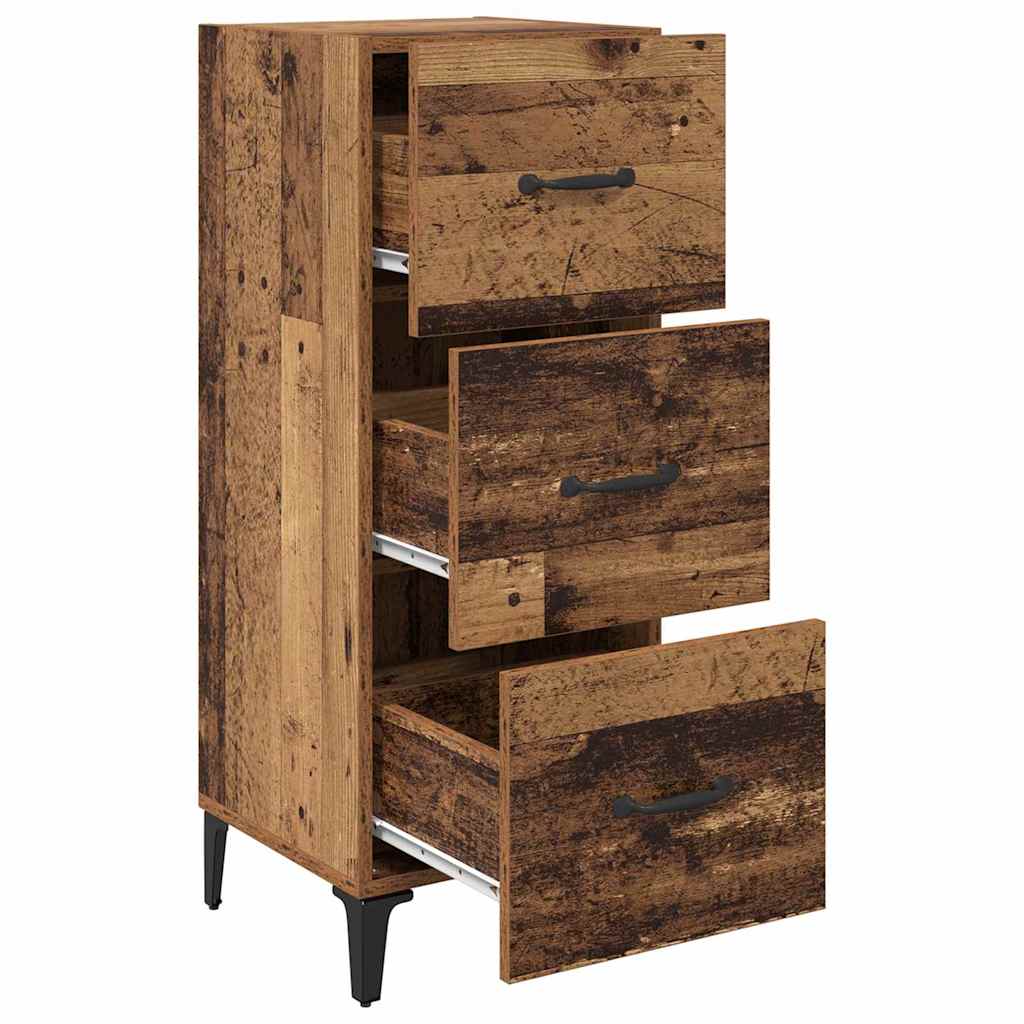 Dressoir met lade Oud Hout 34,5 x 34 x 90 cm Bewerkt hout is nu te koop bij PeponiXL, paradijselijk wonen!