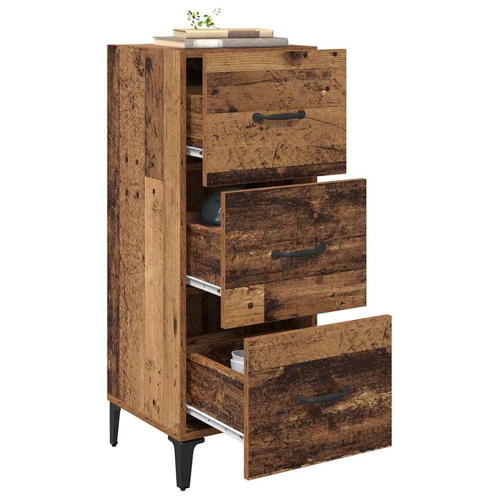 Dressoir met lade Oud Hout 34,5 x 34 x 90 cm Bewerkt hout is nu te koop bij PeponiXL, paradijselijk wonen!