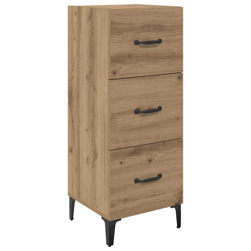 Dressoir met lade Artisan Eiken 34,5 x 34 x 90 cm Bewerkt hout is nu te koop bij PeponiXL, paradijselijk wonen!