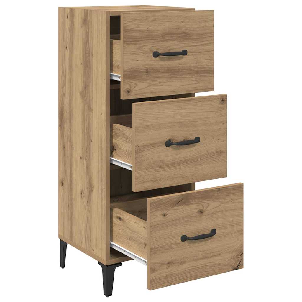Dressoir met lade Artisan Eiken 34,5 x 34 x 90 cm Bewerkt hout is nu te koop bij PeponiXL, paradijselijk wonen!