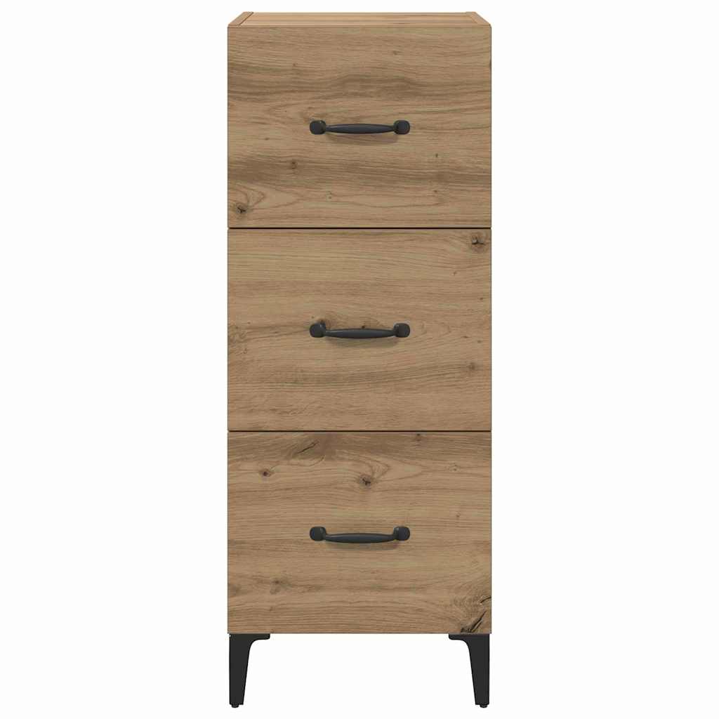 Dressoir met lade Artisan Eiken 34,5 x 34 x 90 cm Bewerkt hout is nu te koop bij PeponiXL, paradijselijk wonen!