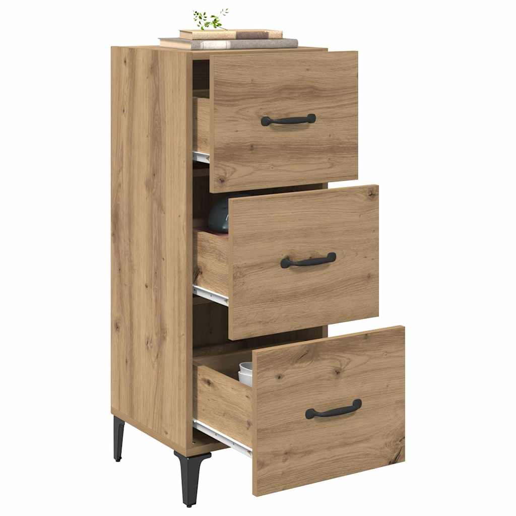Dressoir met lade Artisan Eiken 34,5 x 34 x 90 cm Bewerkt hout is nu te koop bij PeponiXL, paradijselijk wonen!