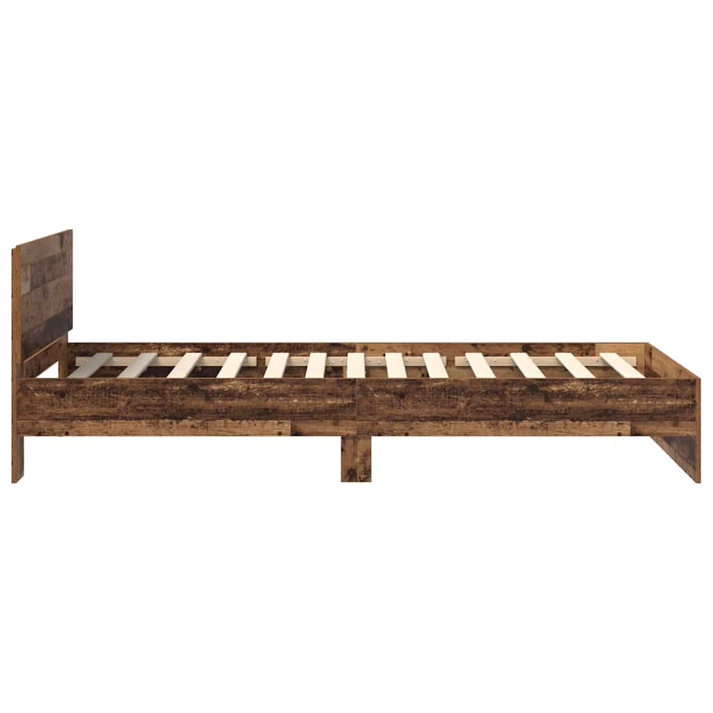 Bedframe met hoofdeinde Oud Hout 90 x 200 cm Bewerkt hout is nu te koop bij PeponiXL, paradijselijk wonen!