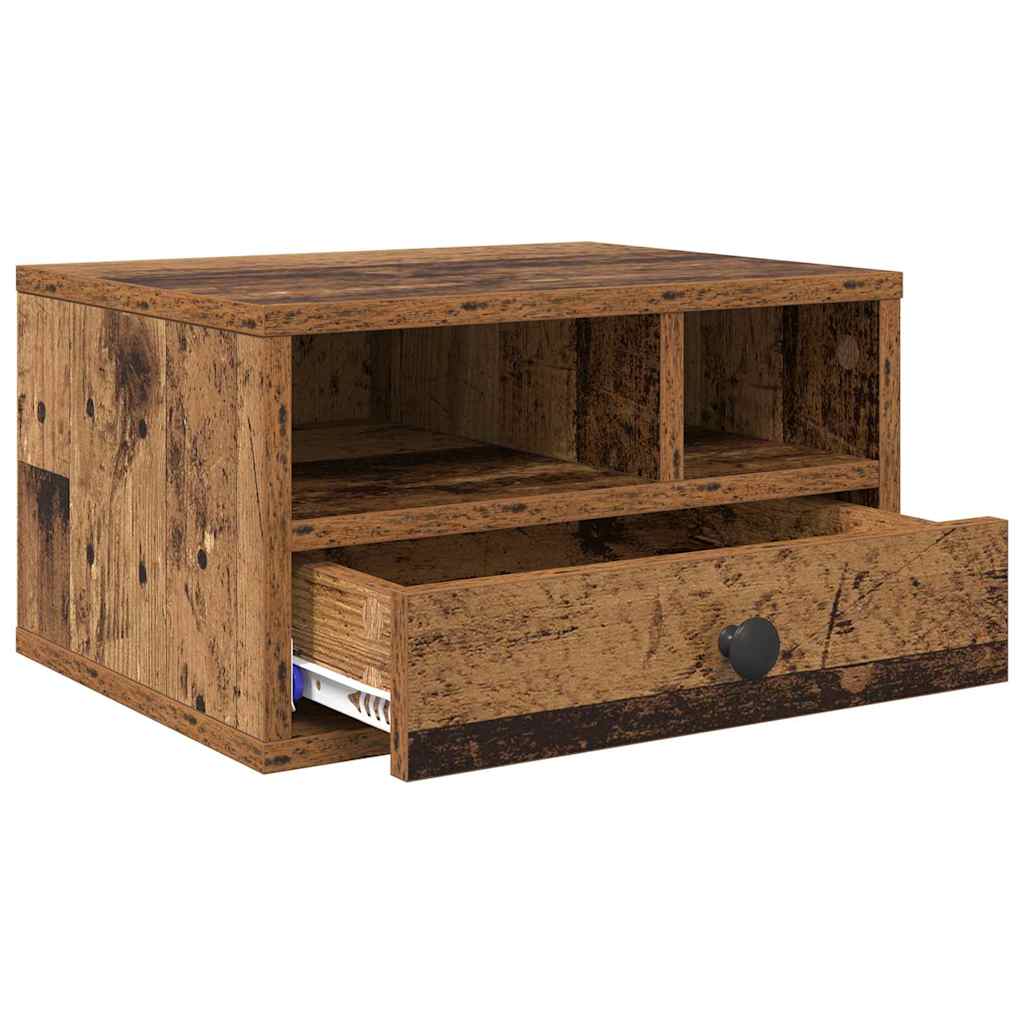 Printerstand met lade Oud Hout 40 x 32 x 24 cm Bewerkt hout is nu te koop bij PeponiXL, paradijselijk wonen!