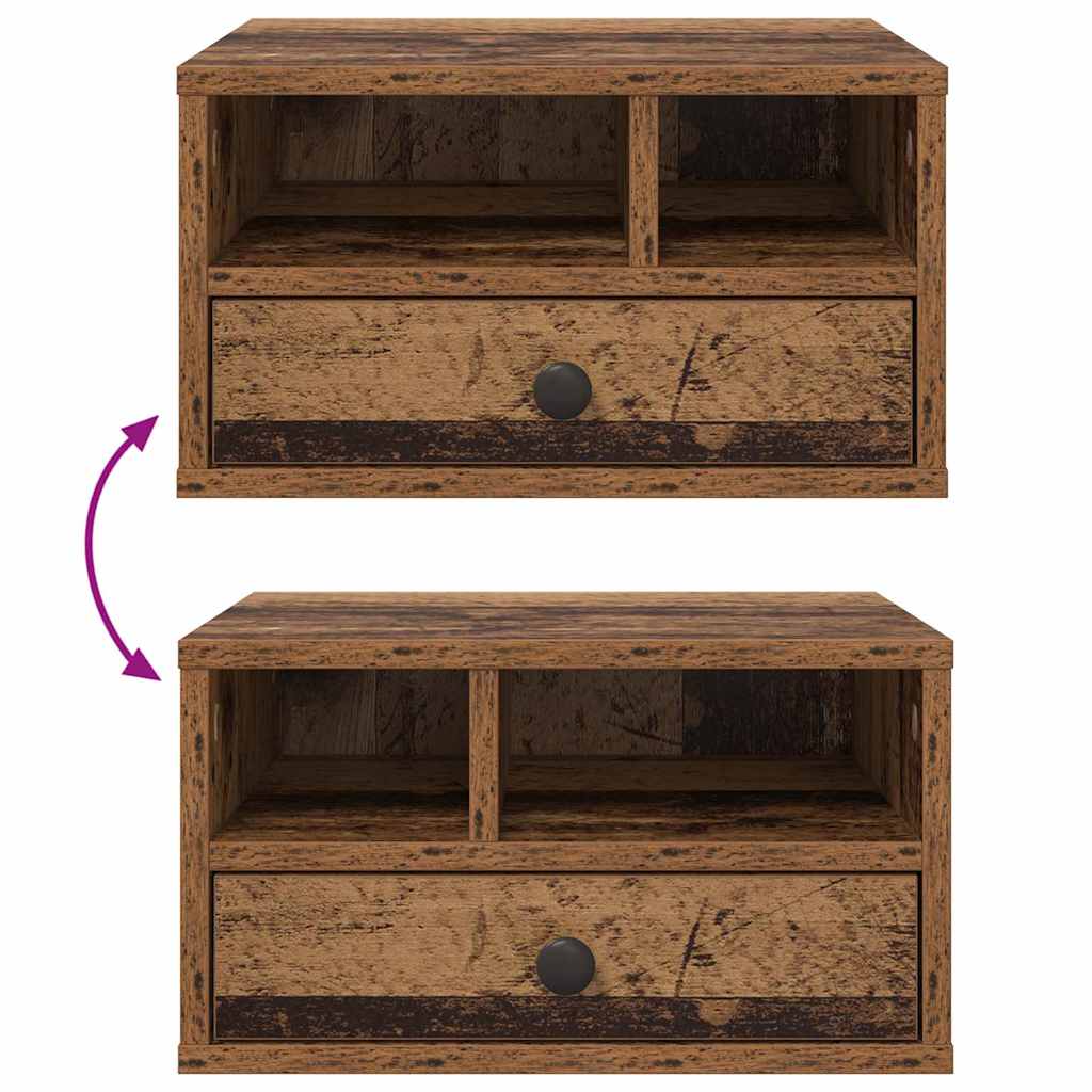 Printerstand met lade Oud Hout 40 x 32 x 24 cm Bewerkt hout is nu te koop bij PeponiXL, paradijselijk wonen!