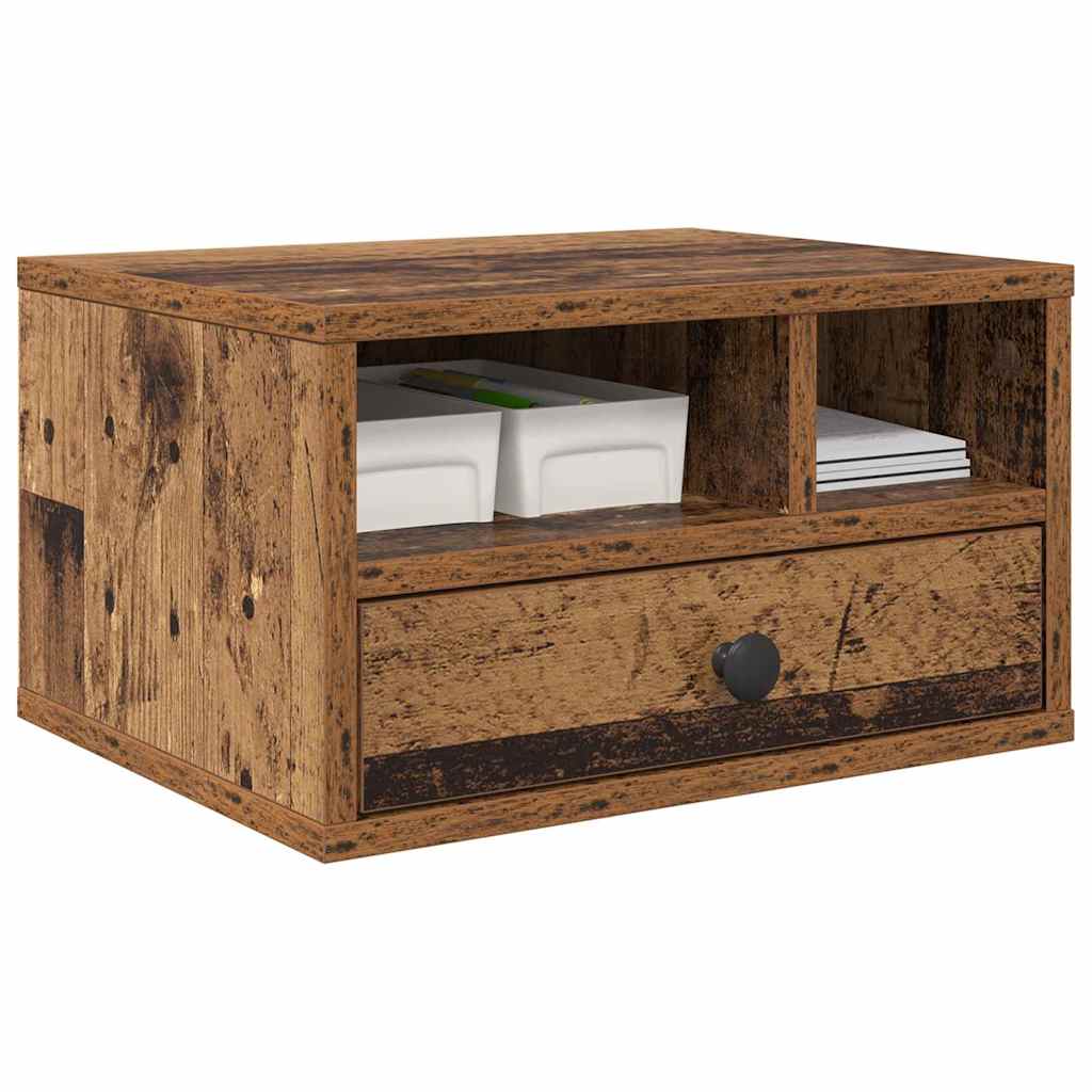 Printerstand met lade Oud Hout 40 x 32 x 24 cm Bewerkt hout is nu te koop bij PeponiXL, paradijselijk wonen!