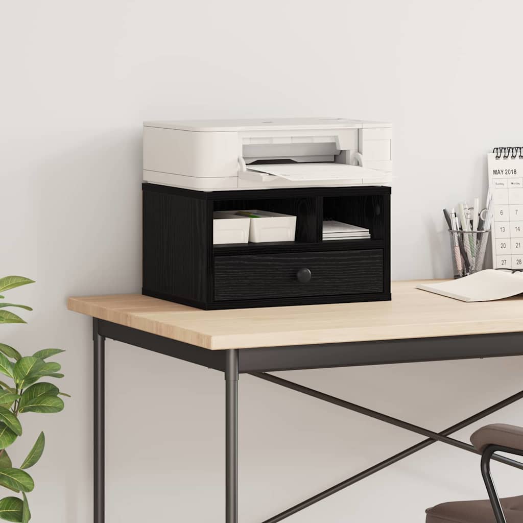 Printerstand met lade Zwart Eiken 40 x 32 x 24 cm Bewerkt hout is nu te koop bij PeponiXL, paradijselijk wonen!