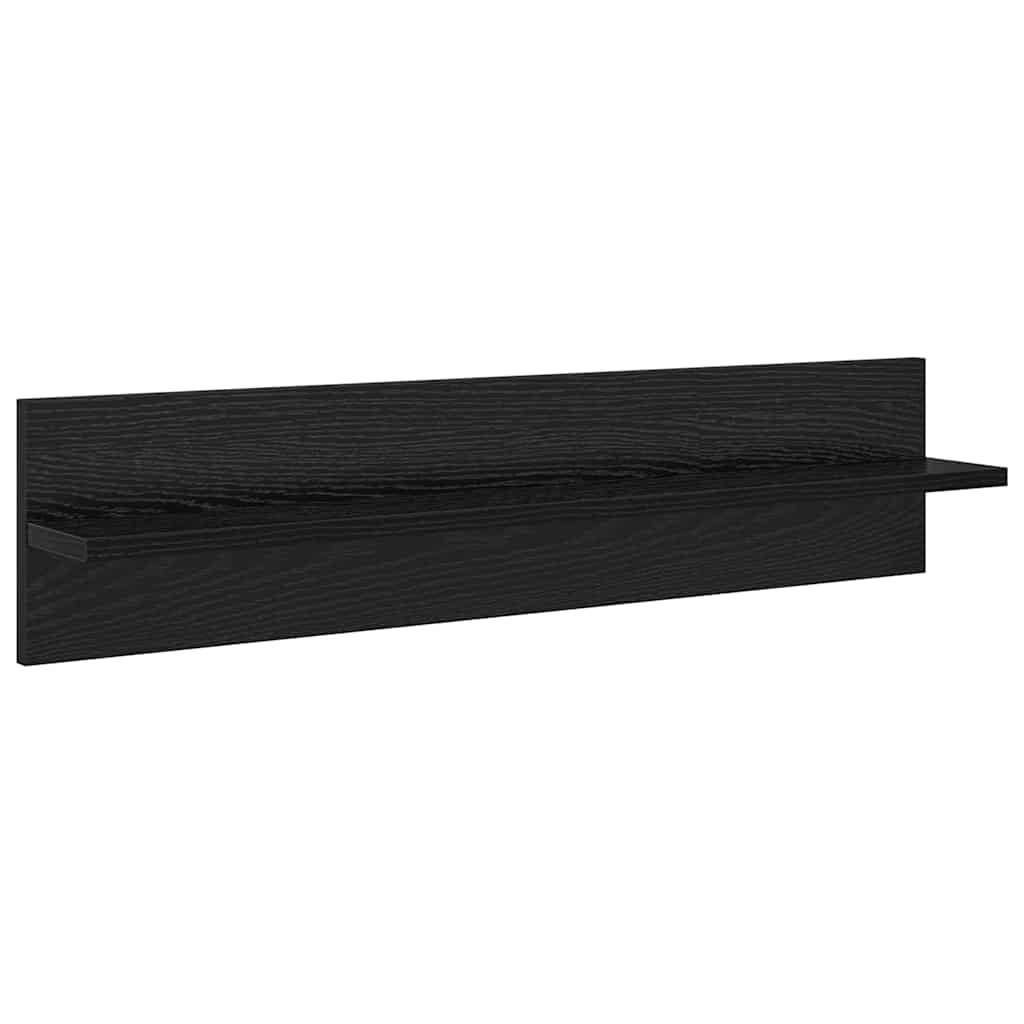 Wandplanken 4 pcs Zwart Eiken 80 x 11,5 x 18 cm Bewerkt hout is nu te koop bij PeponiXL, paradijselijk wonen!